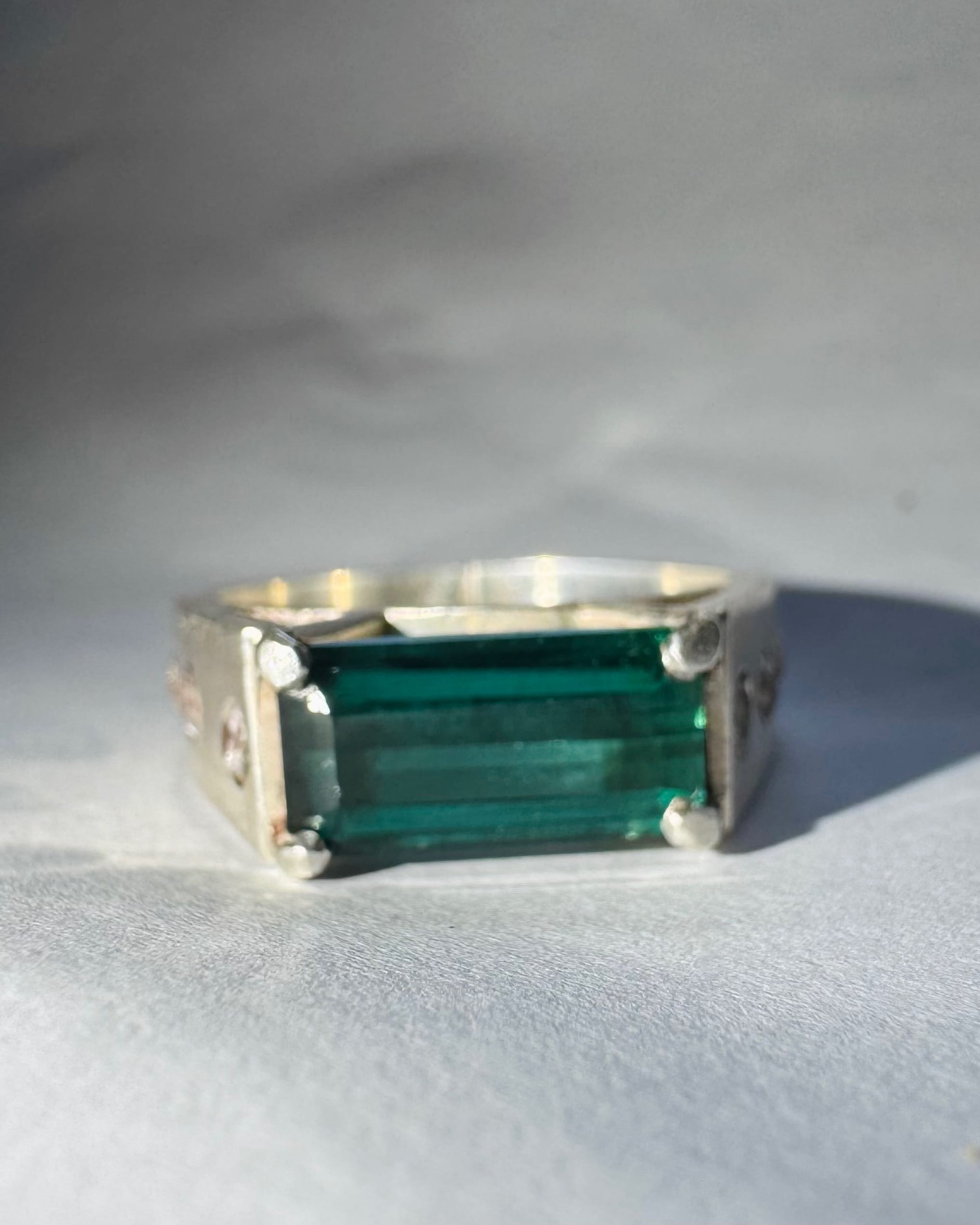 Natural Green-Blue Tourmaline Ring – Handmade 925 Sterling Silver | Nuristan, Afghanistan