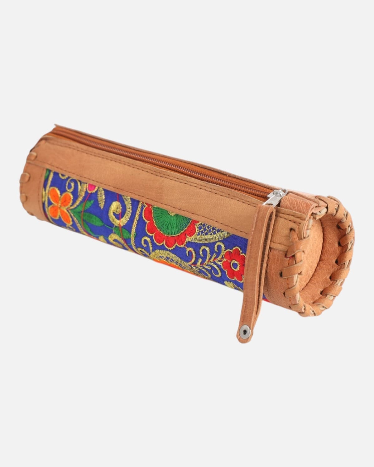 Leather & Embroidered Pen Case