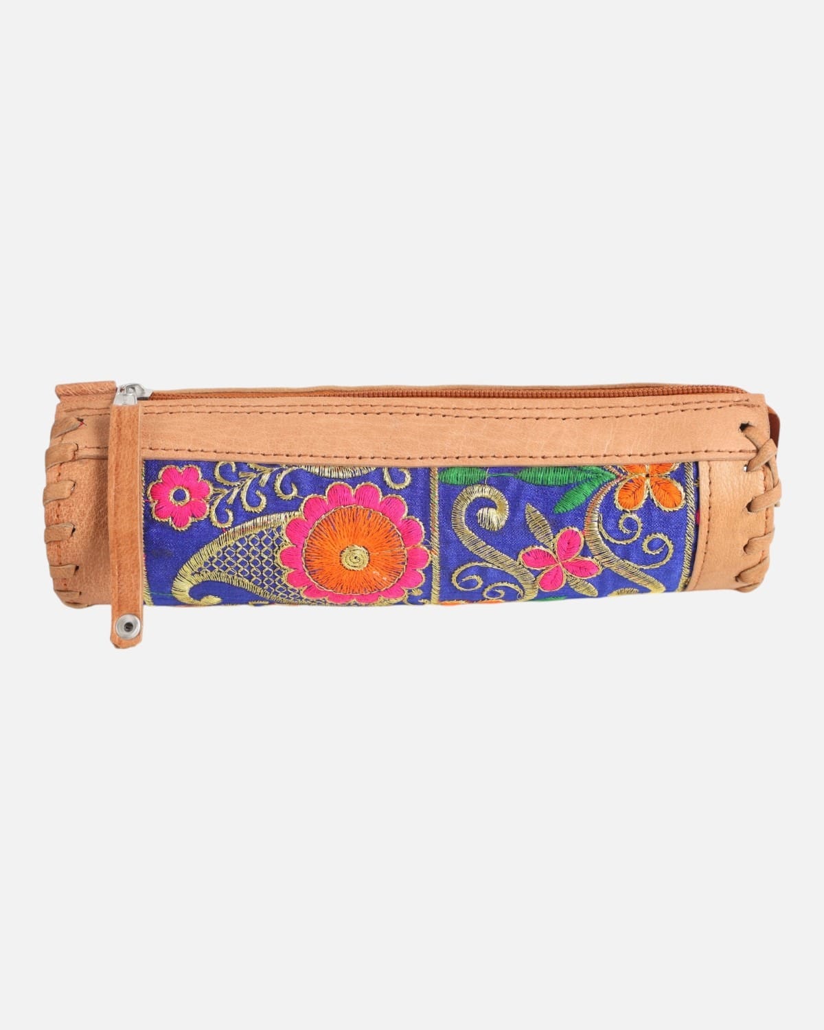 Leather & Embroidered Pen Case