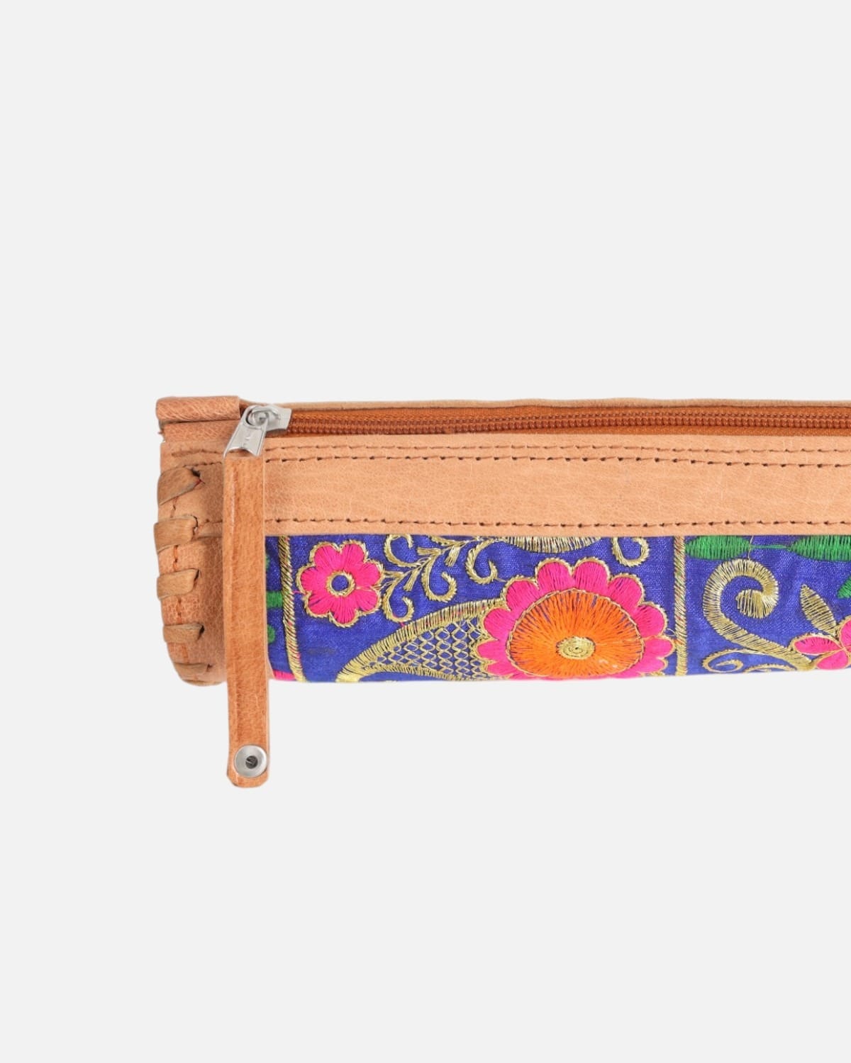 Leather & Embroidered Pen Case