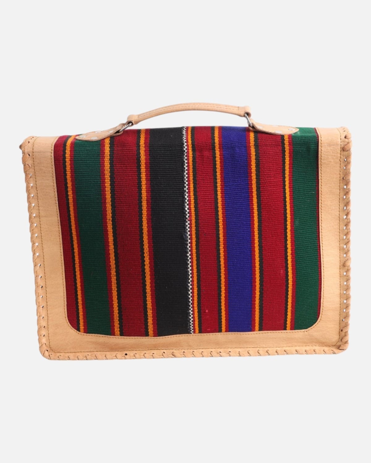 Afghan Cultural Laptop Bag- Handwoven & Leather