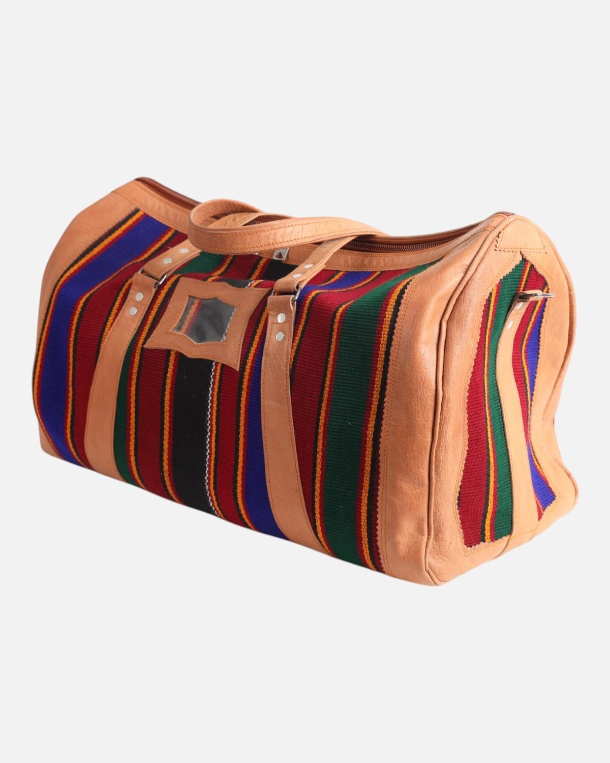 Afghan Travel Bag – Handwoven Faryab Kilim & Leather