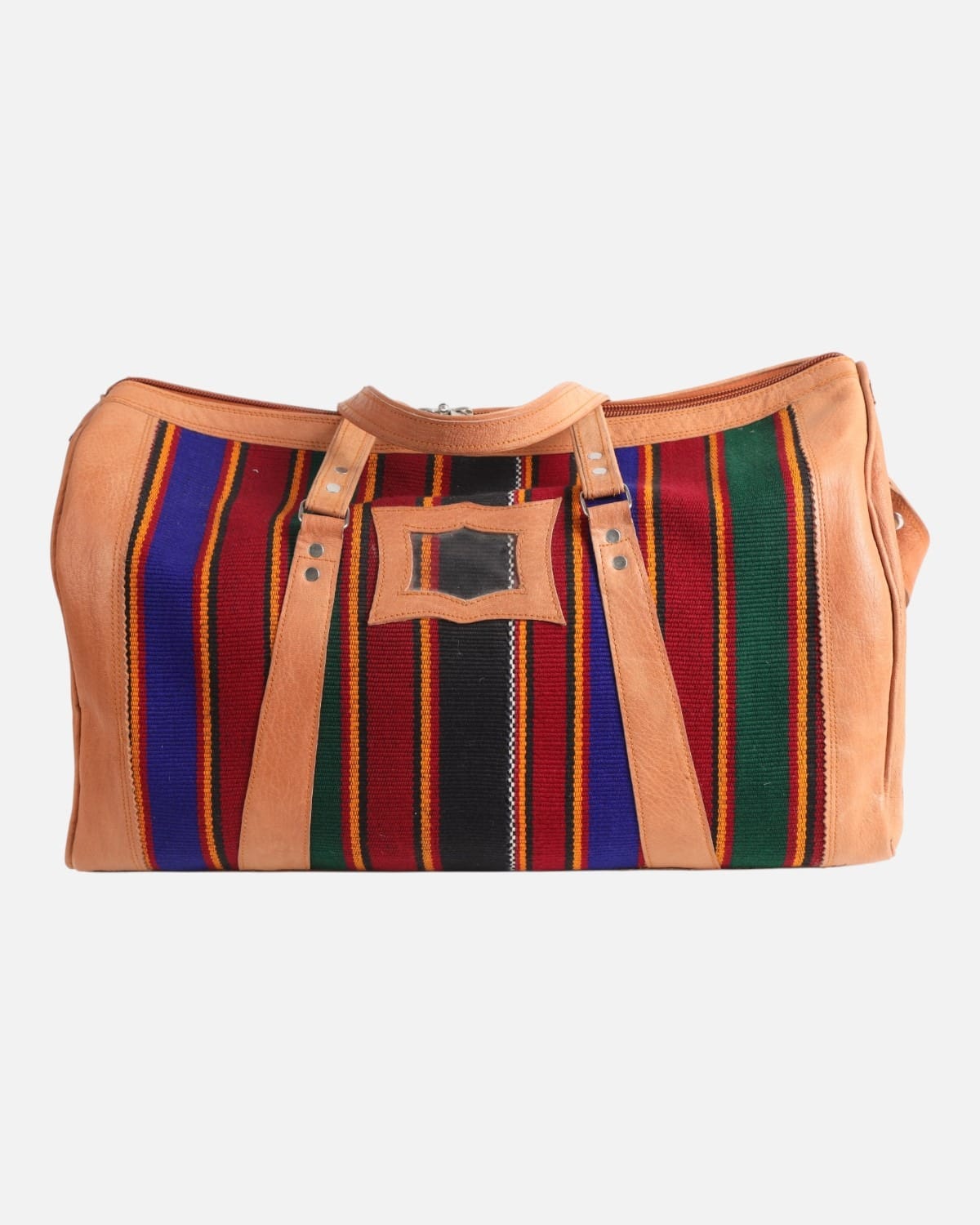Afghan Travel Bag – Handwoven Faryab Kilim & Leather