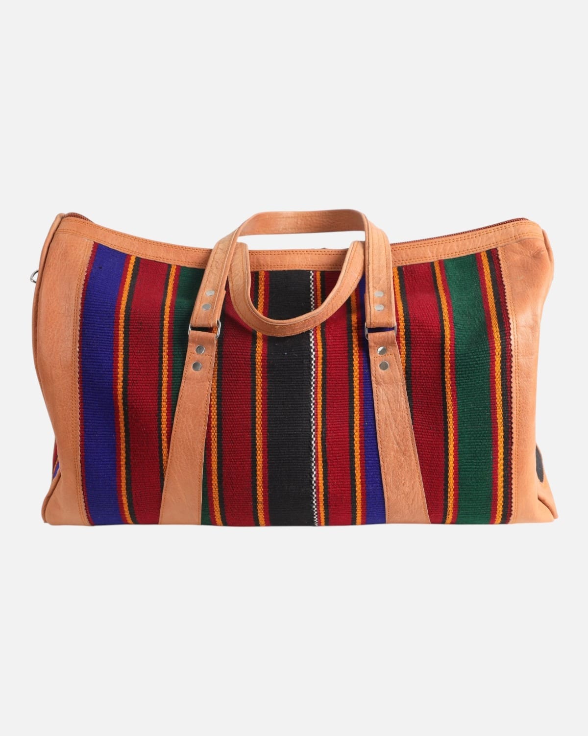Afghan Travel Bag – Handwoven Faryab Kilim & Leather