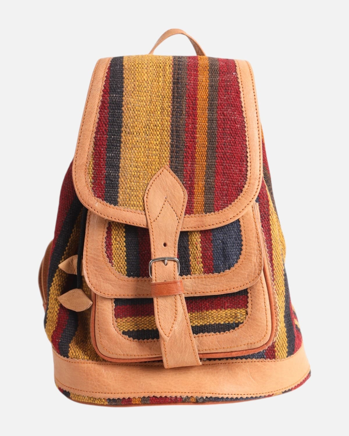 Cultural Backpack Bag – Handwoven & Leather