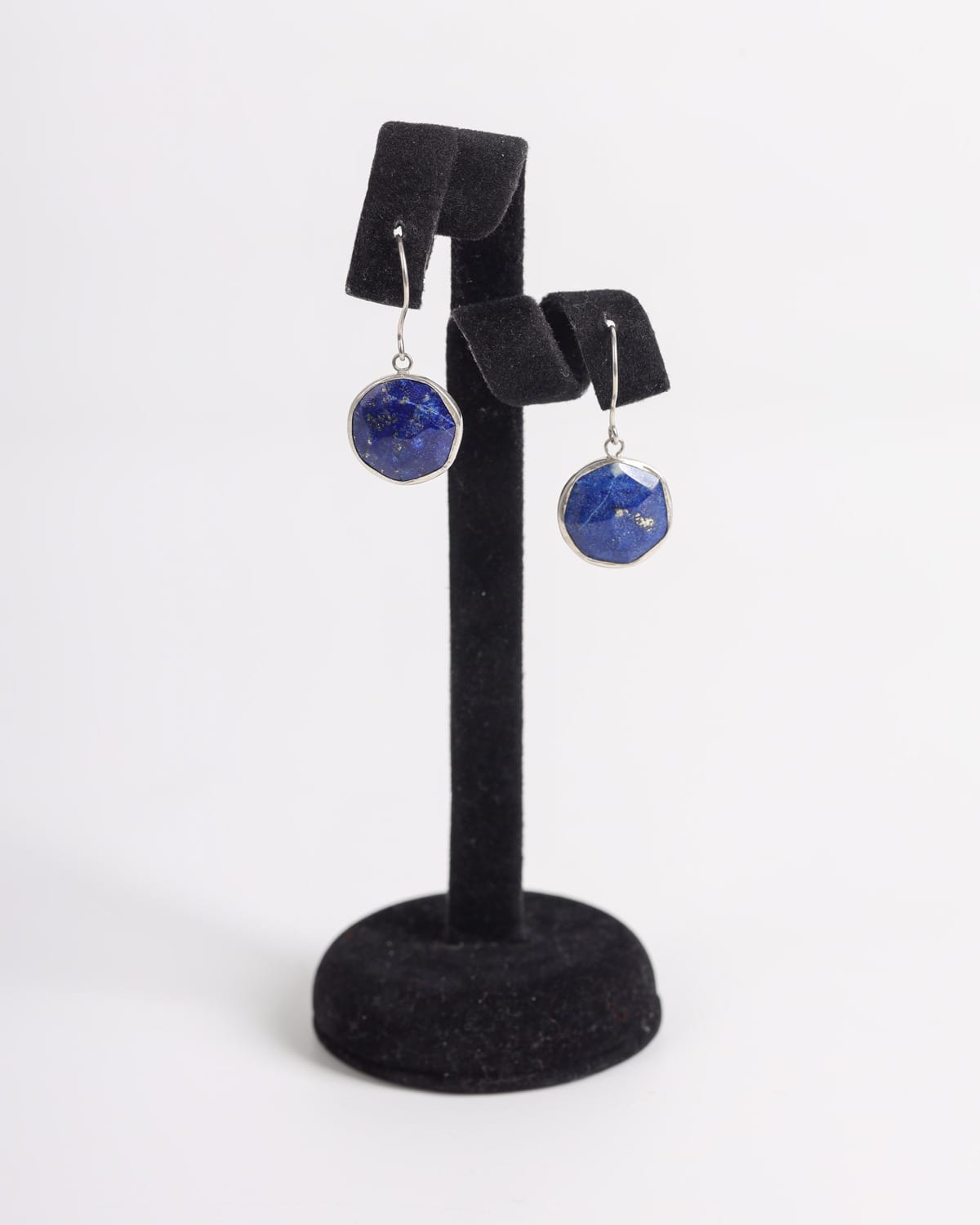 Deep Blue Lapis Lazuli Silver Drop Earrings