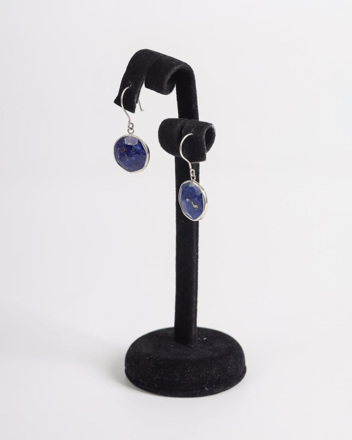 Deep Blue Lapis Lazuli Silver Drop Earrings