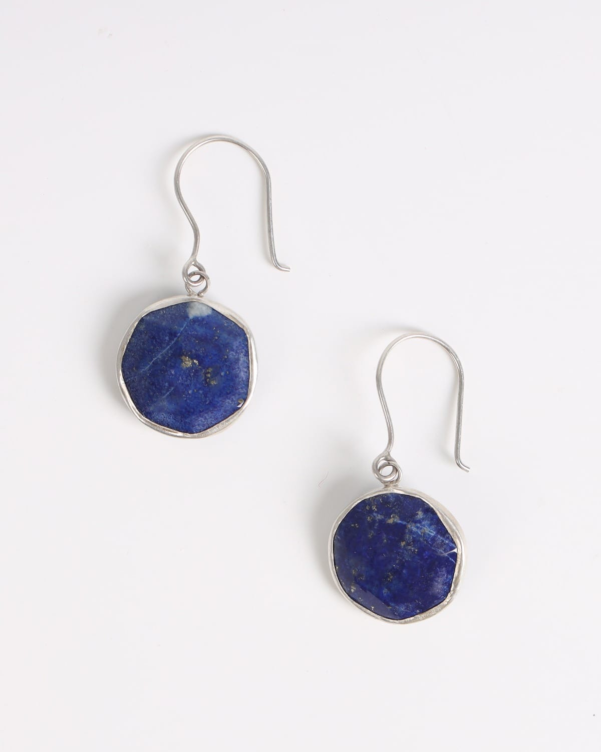Deep Blue Lapis Lazuli Silver Drop Earrings