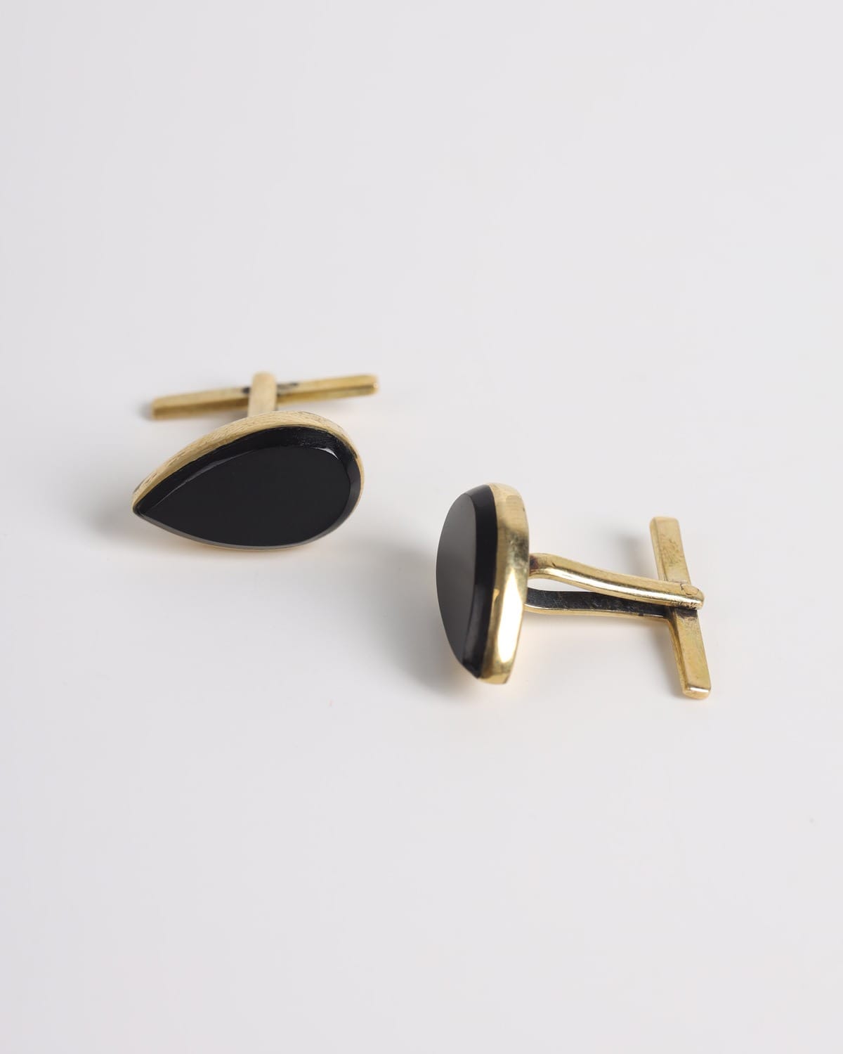 Black Agate Teardrop Cufflinks