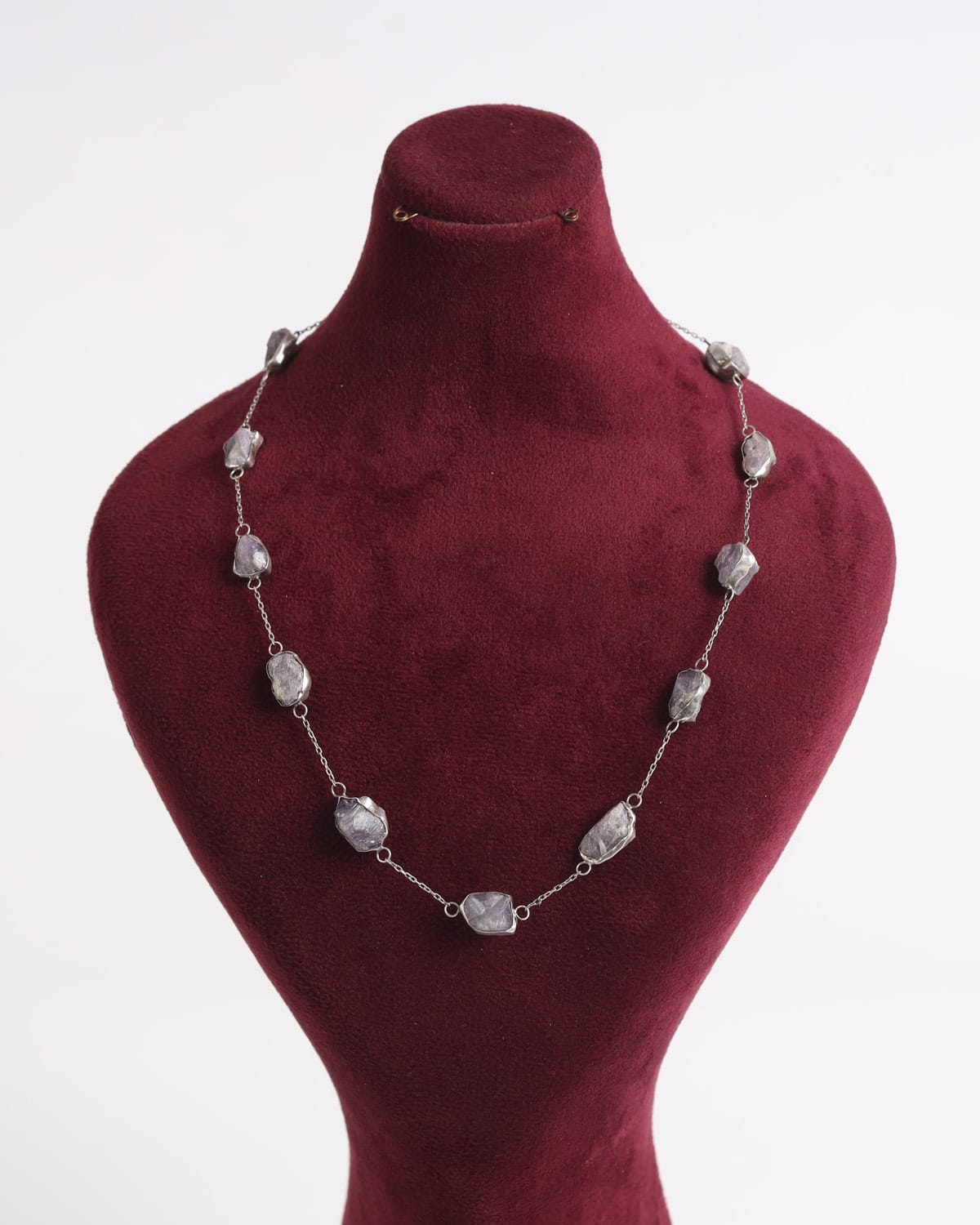 Lavender Raw Stone Silver Jewelry Set
