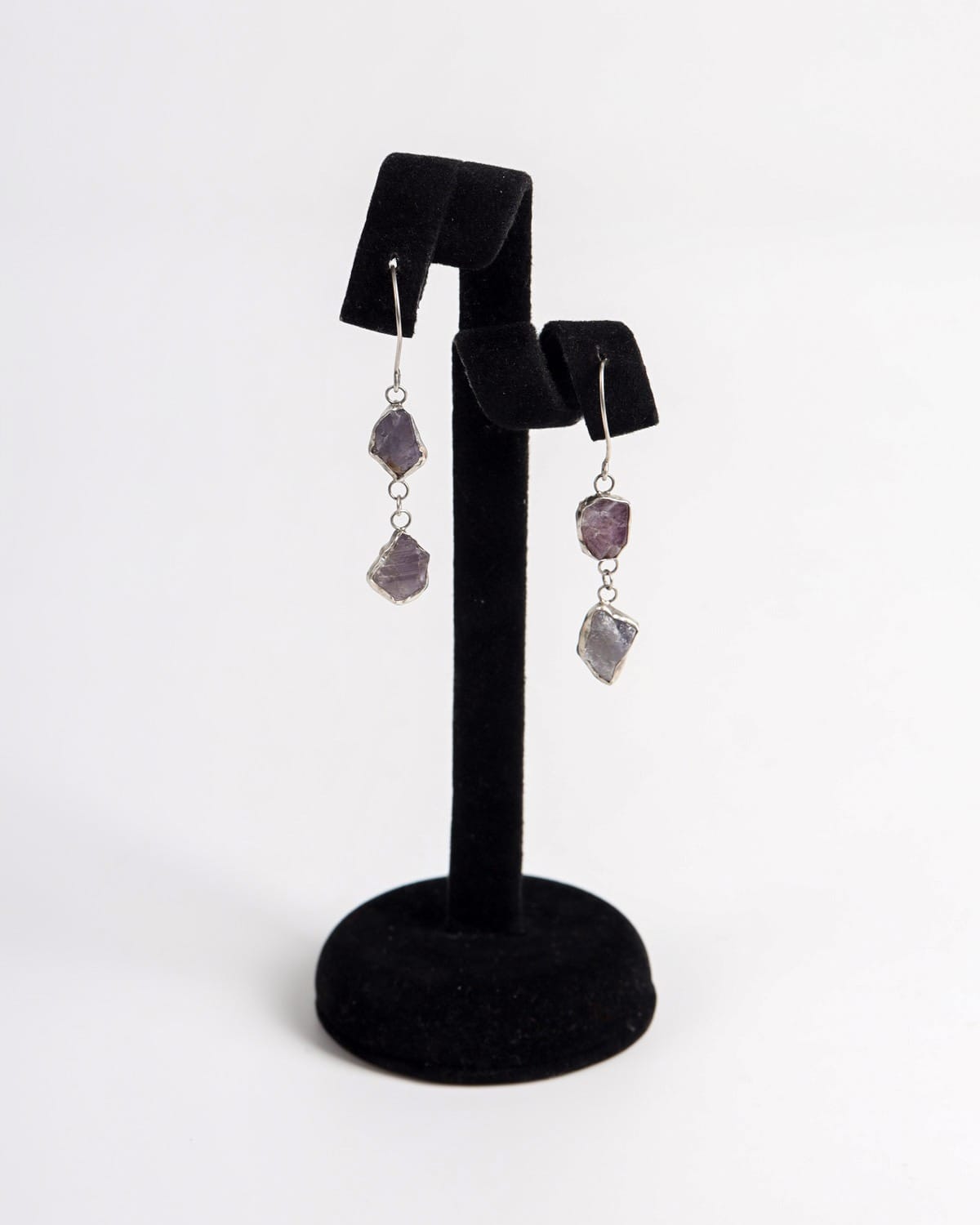 Lavender Raw Stone Silver Jewelry Set
