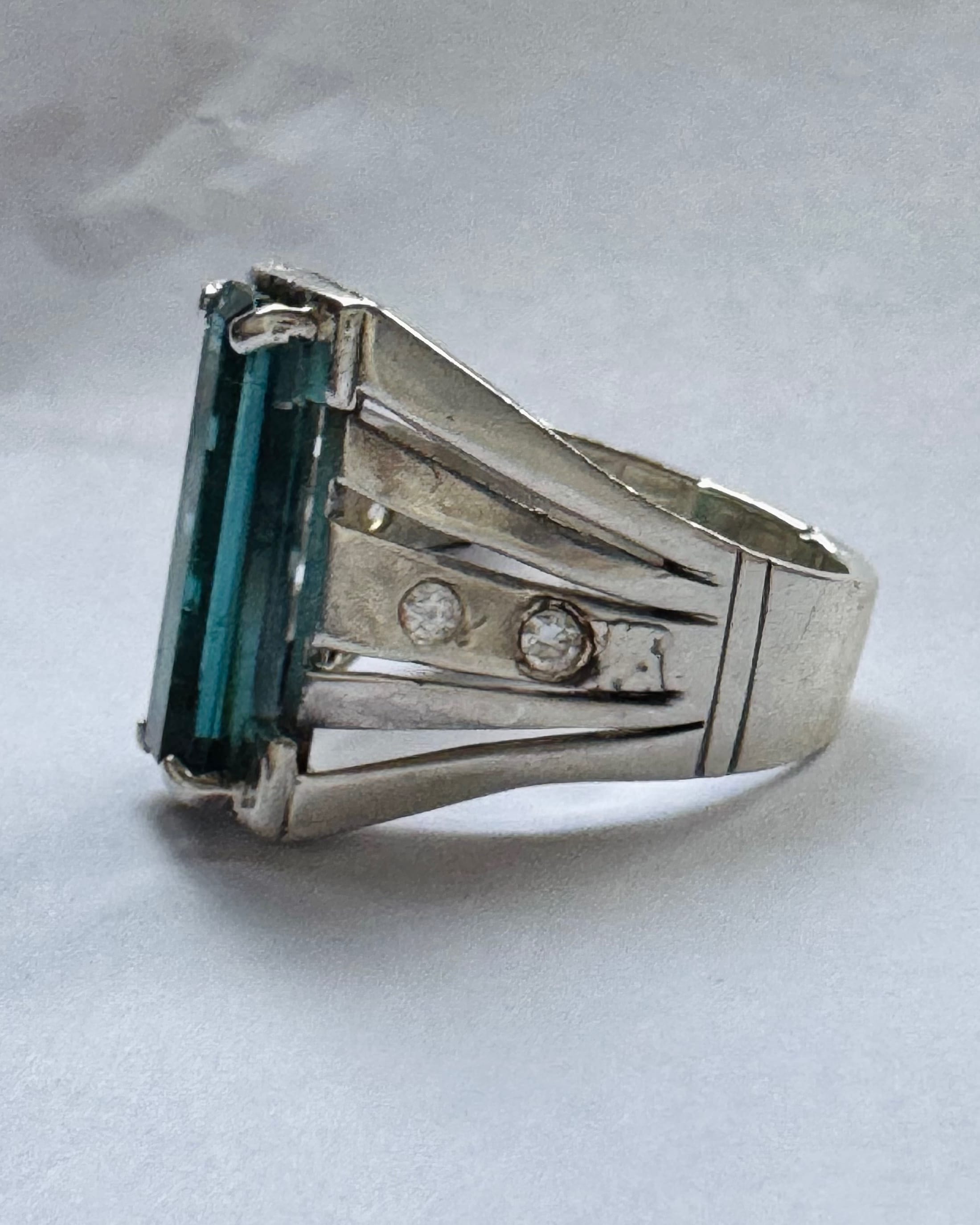 Natural Blue-Green Tourmaline Ring