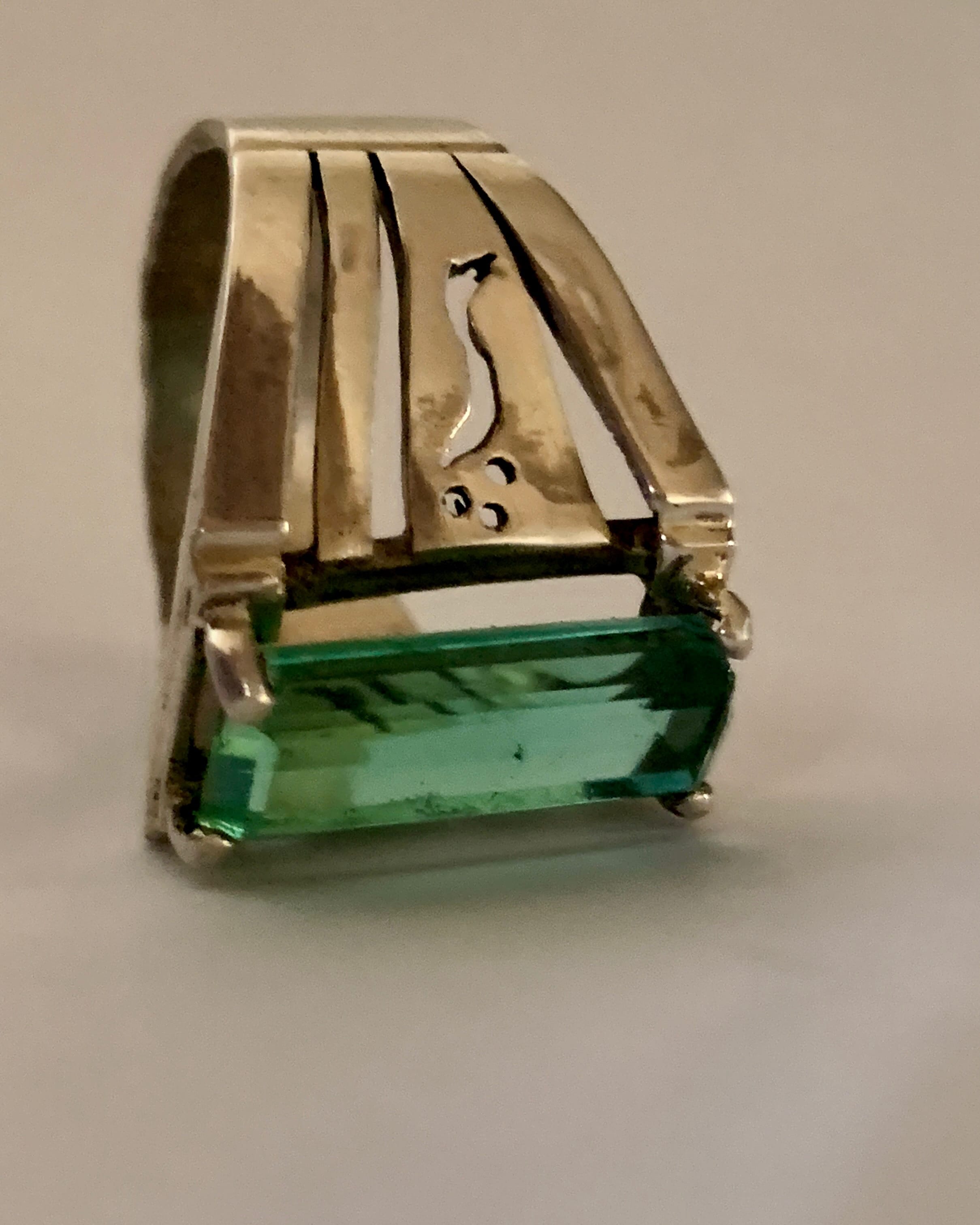 Light Green Tourmaline Ring in Sterling Silver925
