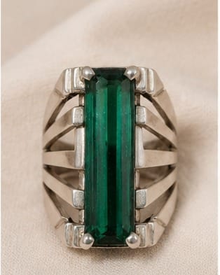 Ocean Blue-Green Tourmaline men's Ring
