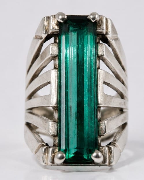 Ocean Blue-Green Tourmaline men's Ring