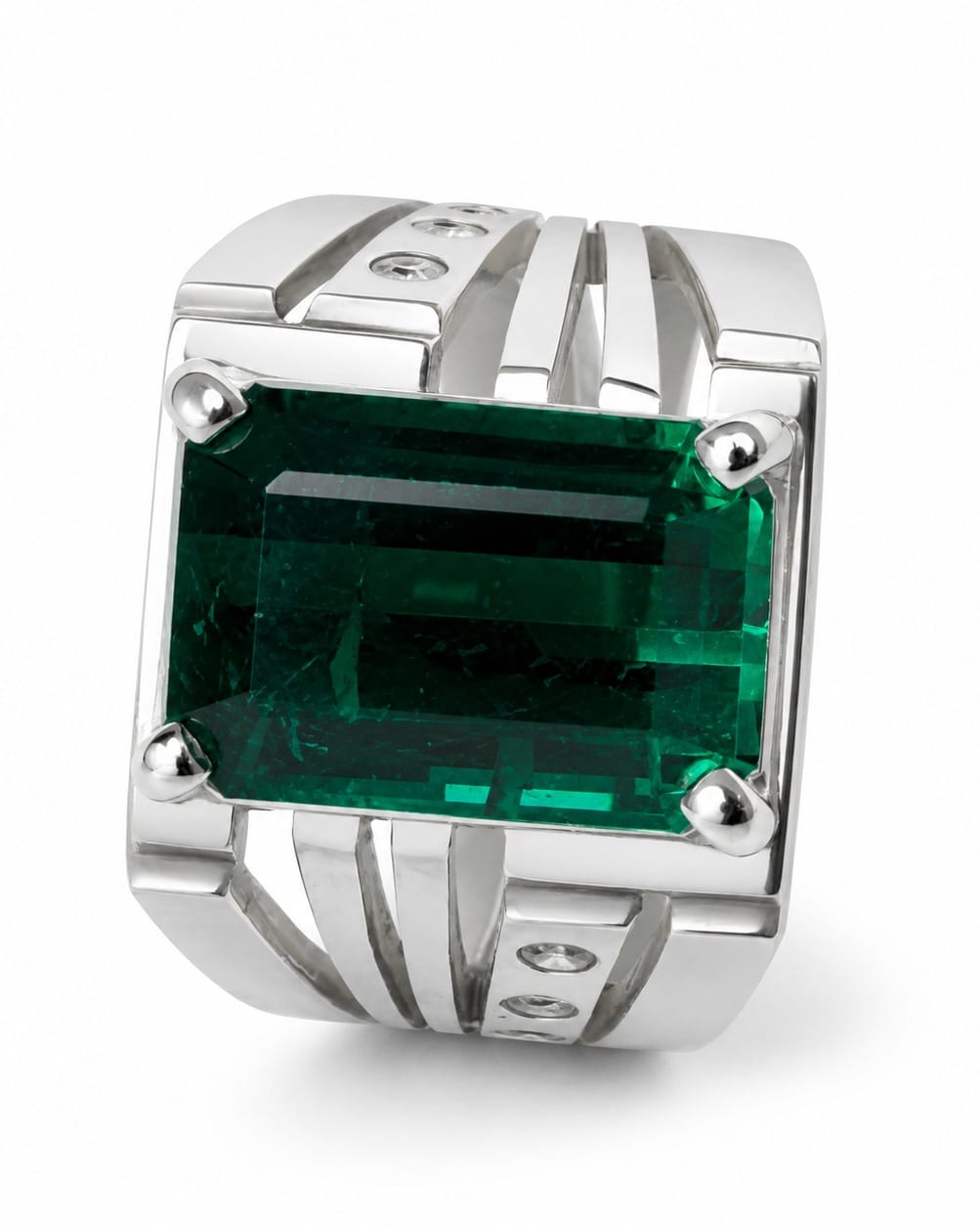 Natural Sky Blue Tourmaline Men's Ring Handmade