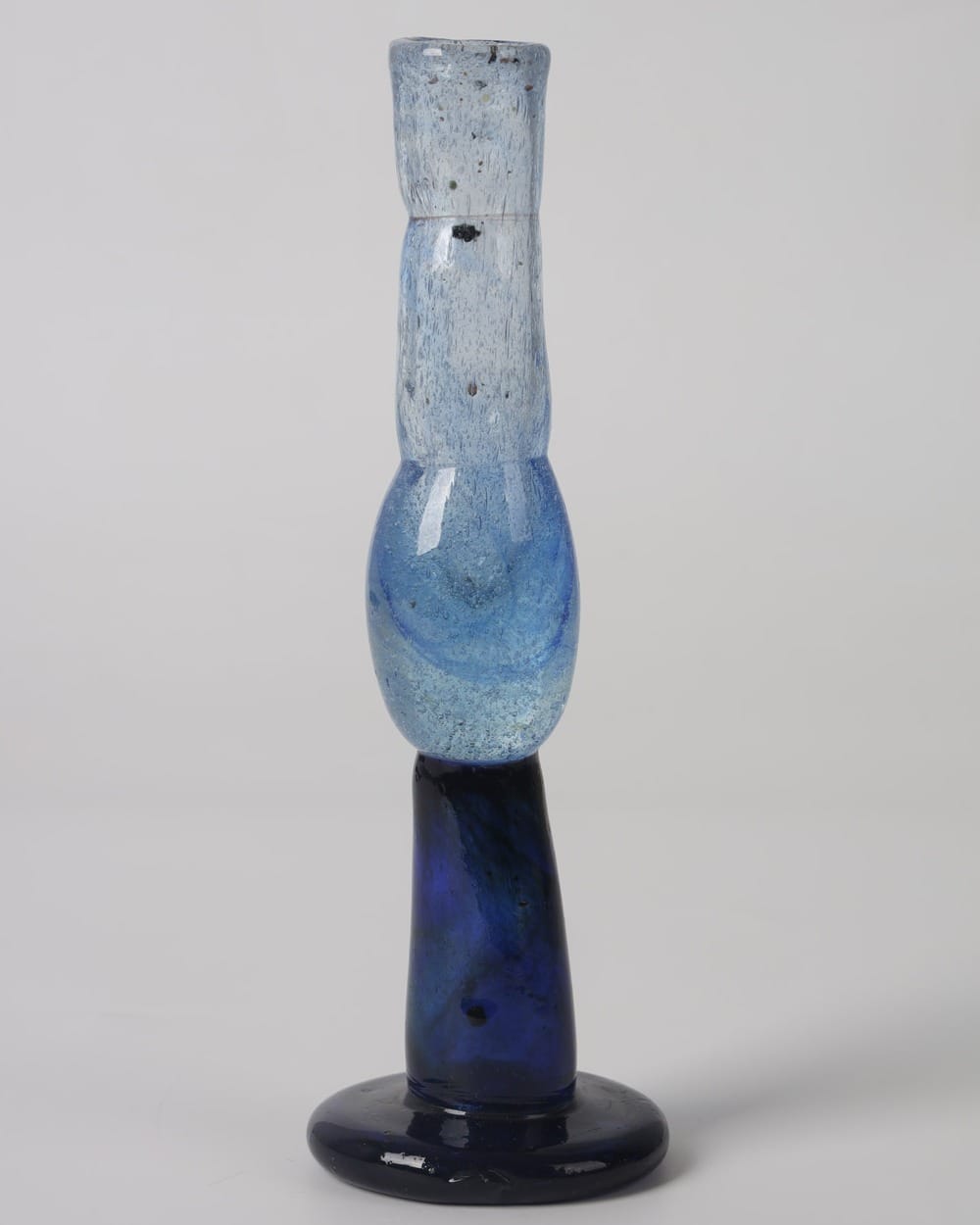 Blue Glass Candle Holder