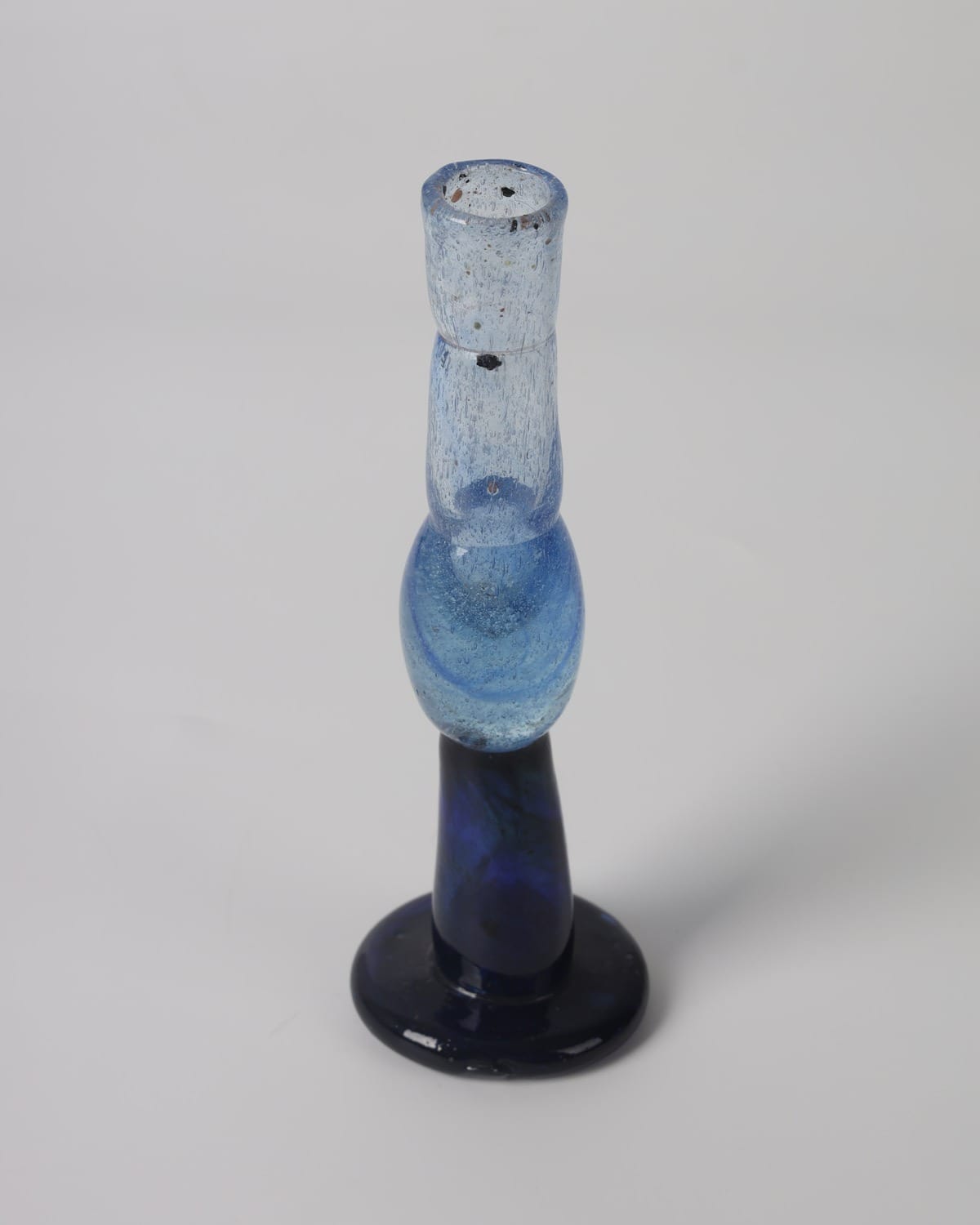 Blue Glass Candle Holder