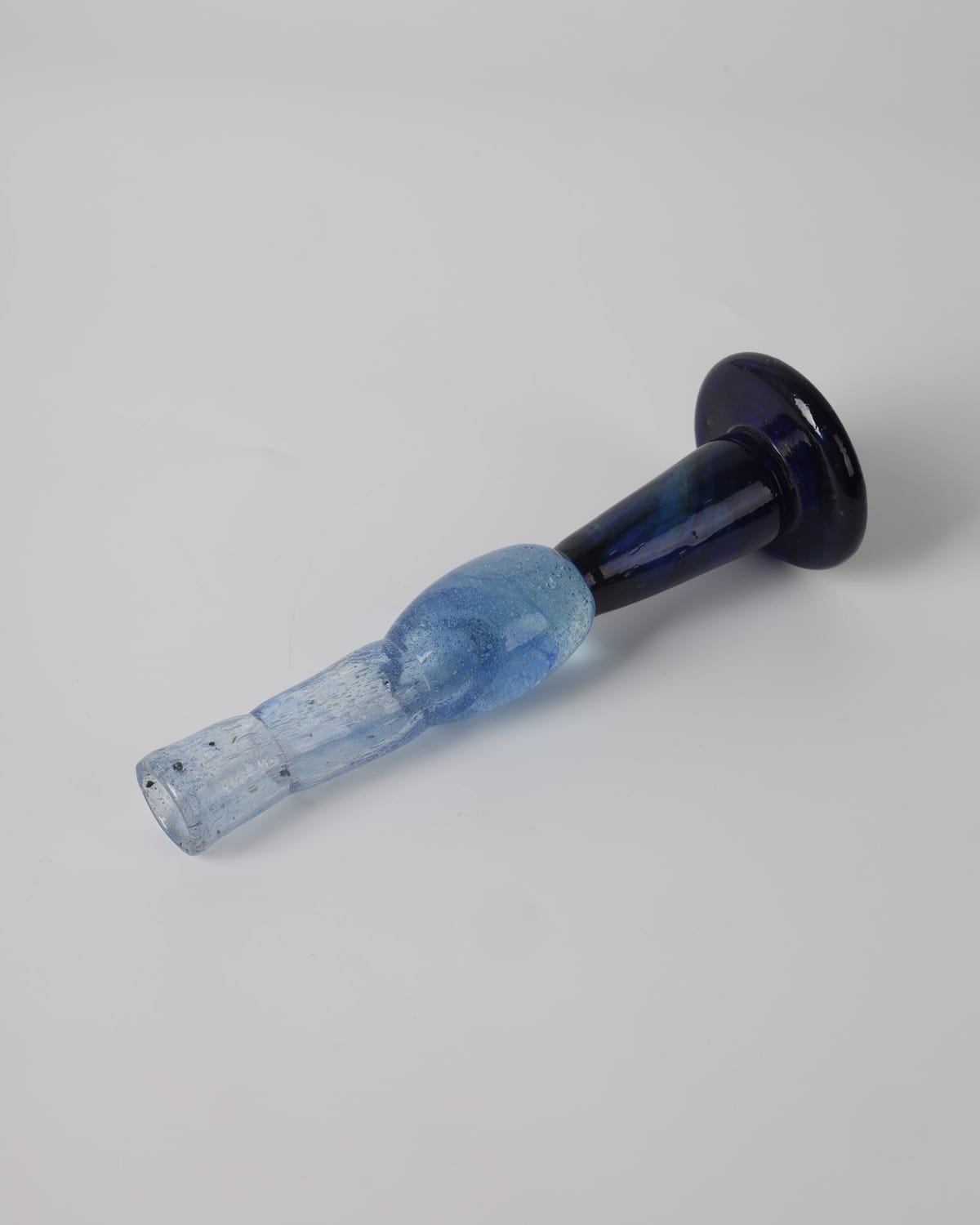 Blue Glass Candle Holder