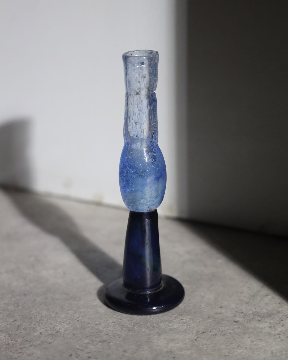 Blue Glass Candle Holder