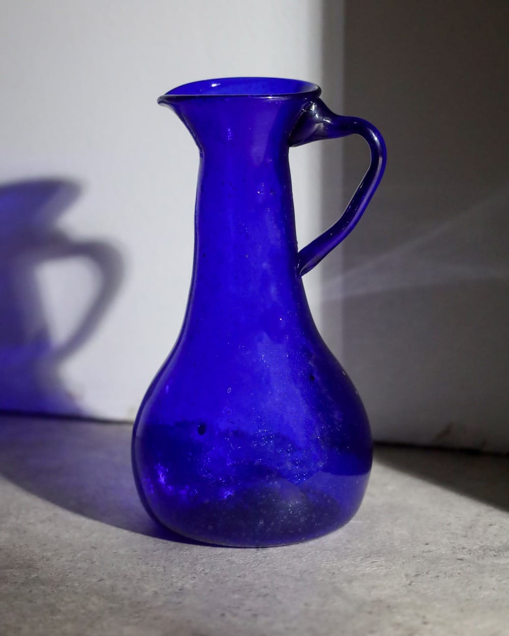 Cobalt Blue Glass Water Jug