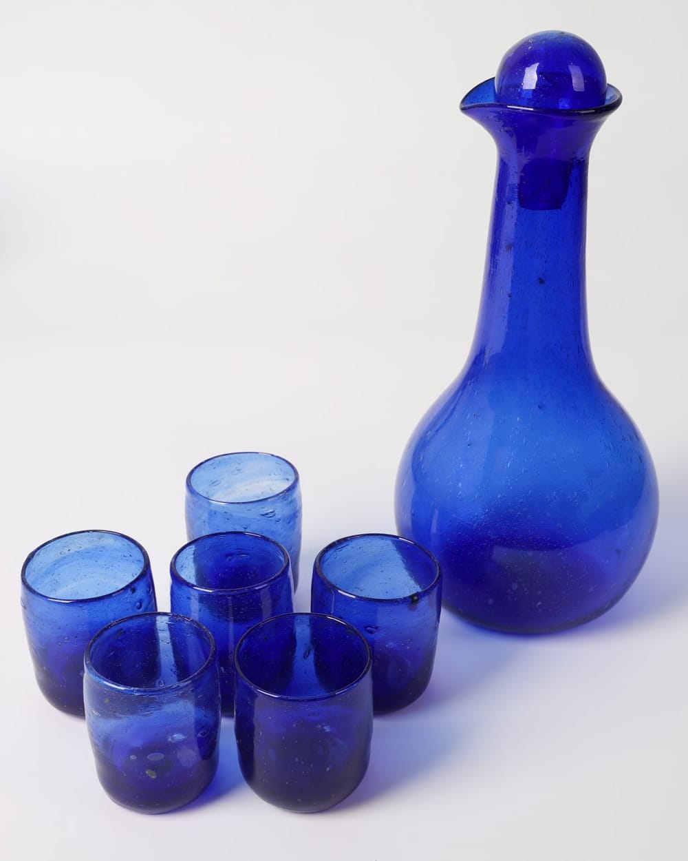 Blue Cobalt Blue Glass Beverage Set