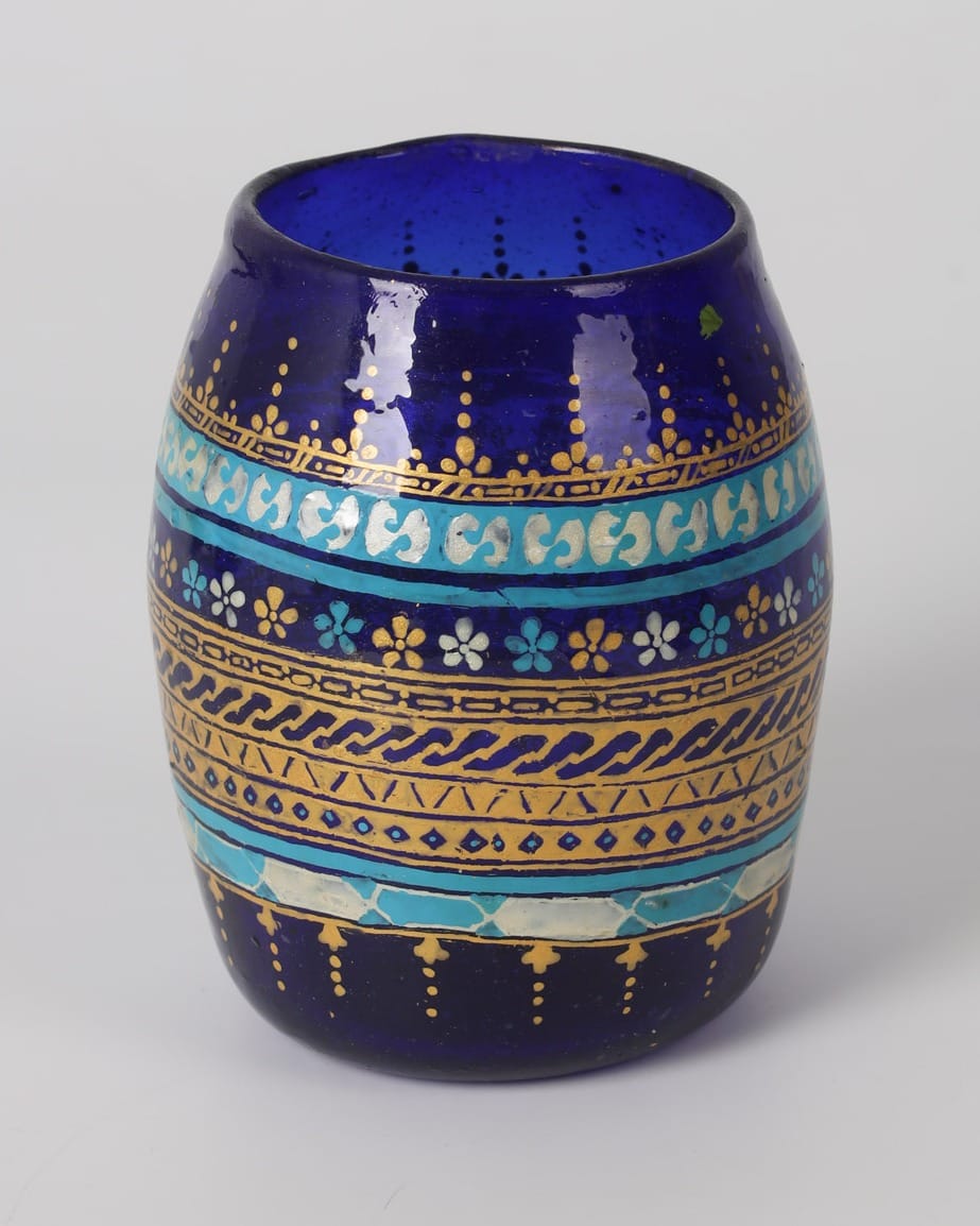 Gold Painted Glass Beverage Set
