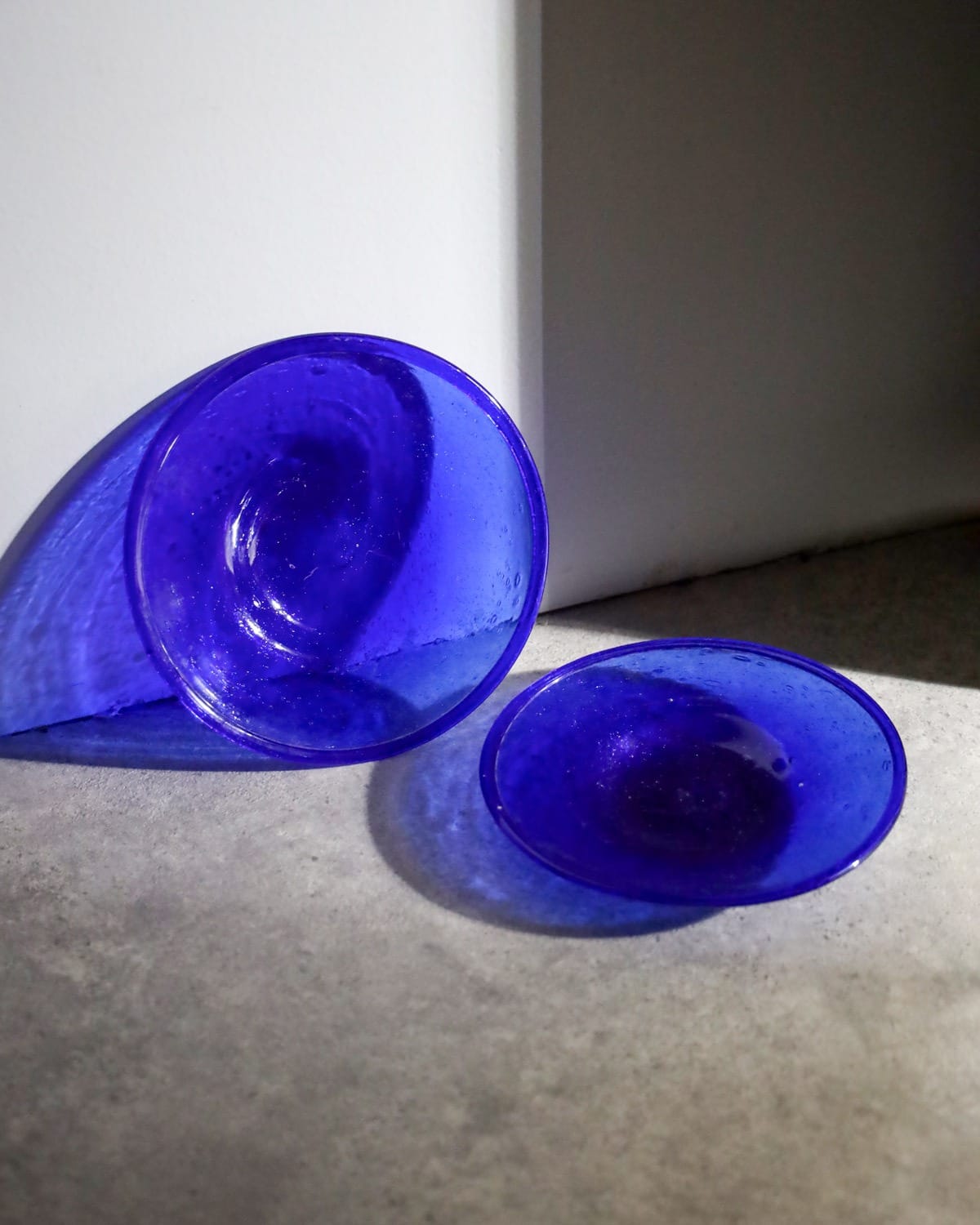 Cobalt Blue Glass Bowl Set Small & Large