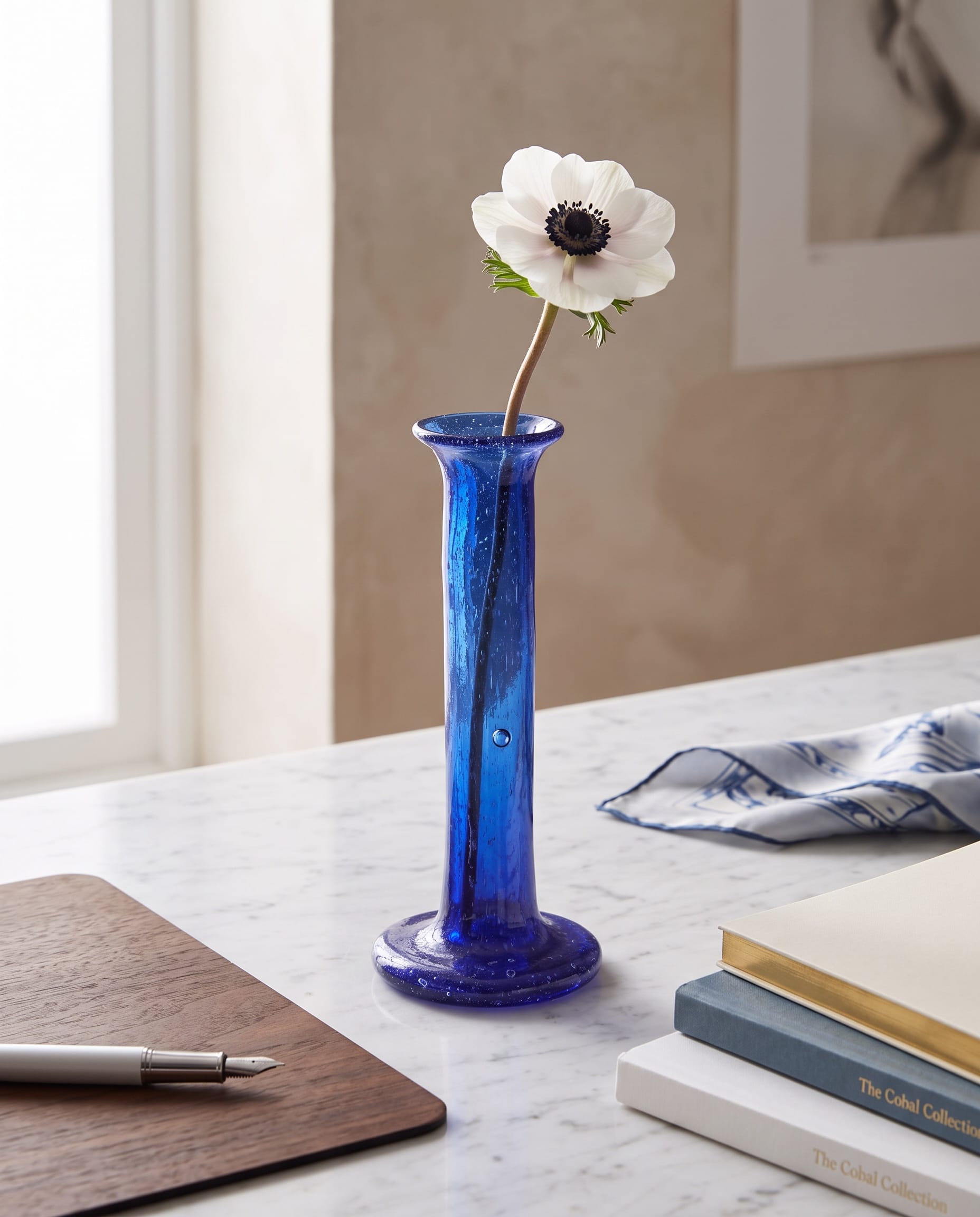 Cobalt Blue Glass Bud Vase