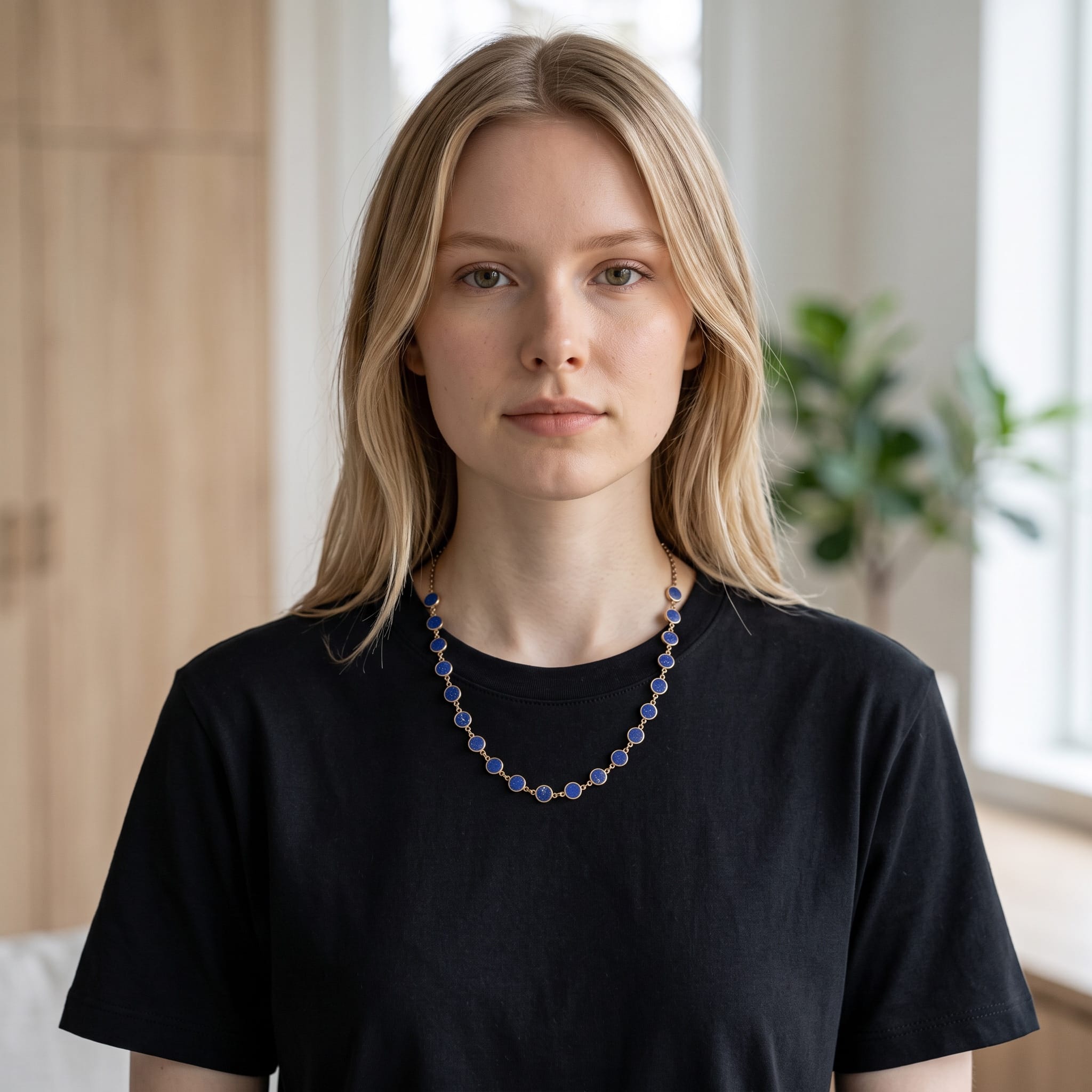 Lapis Lazuli Silver Necklace | Gold Plated Choker Necklace Handmade