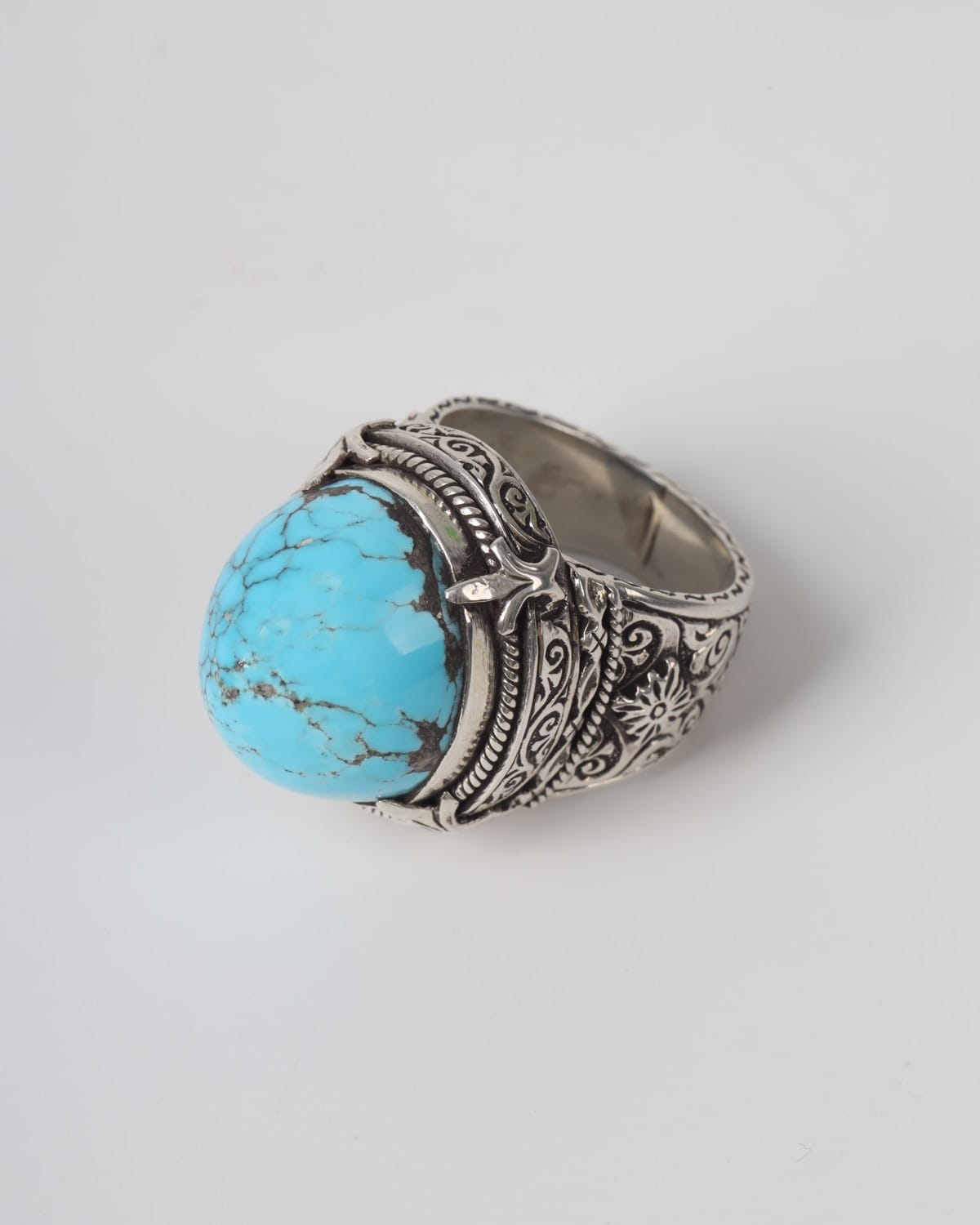 Seljuk Style Turquoise Silver Ring