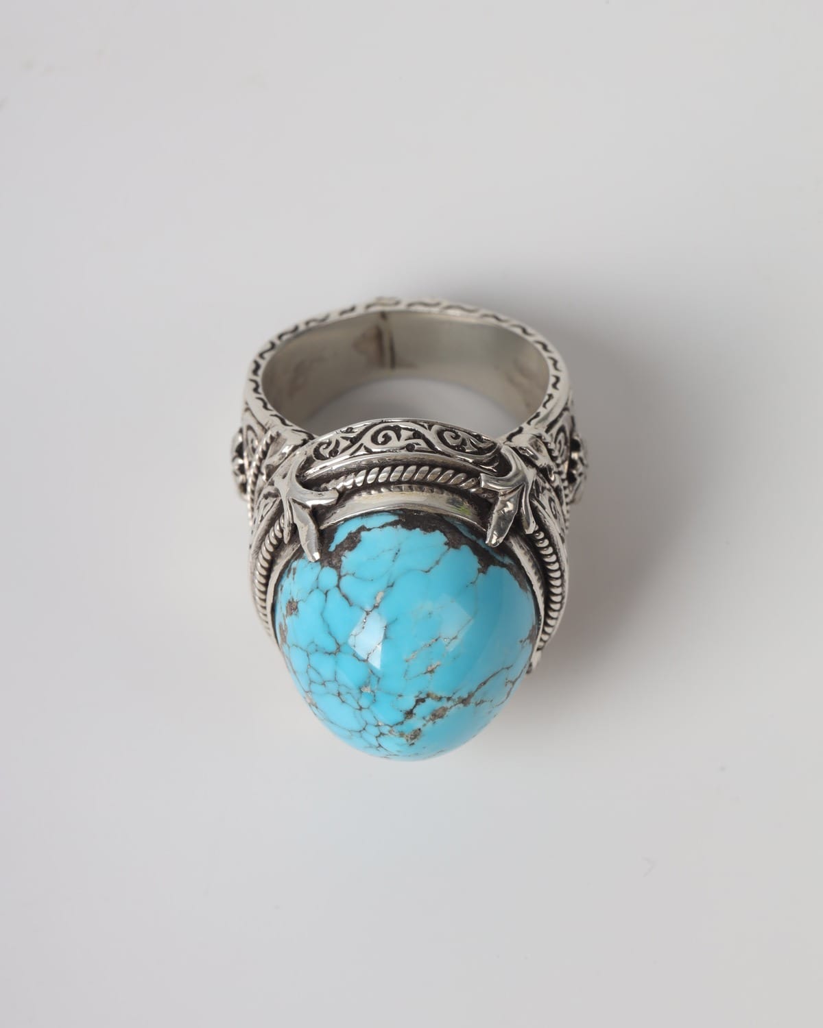 Seljuk Style Turquoise Silver Ring