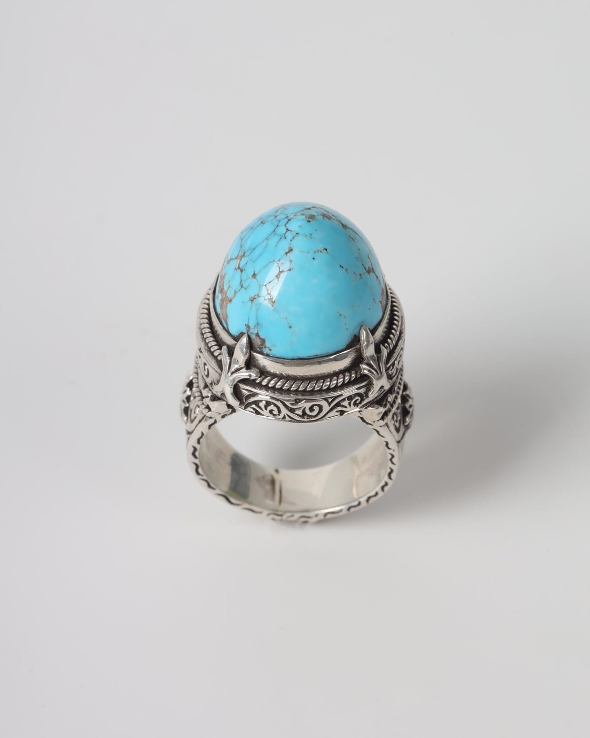 Seljuk Style Turquoise Silver Ring