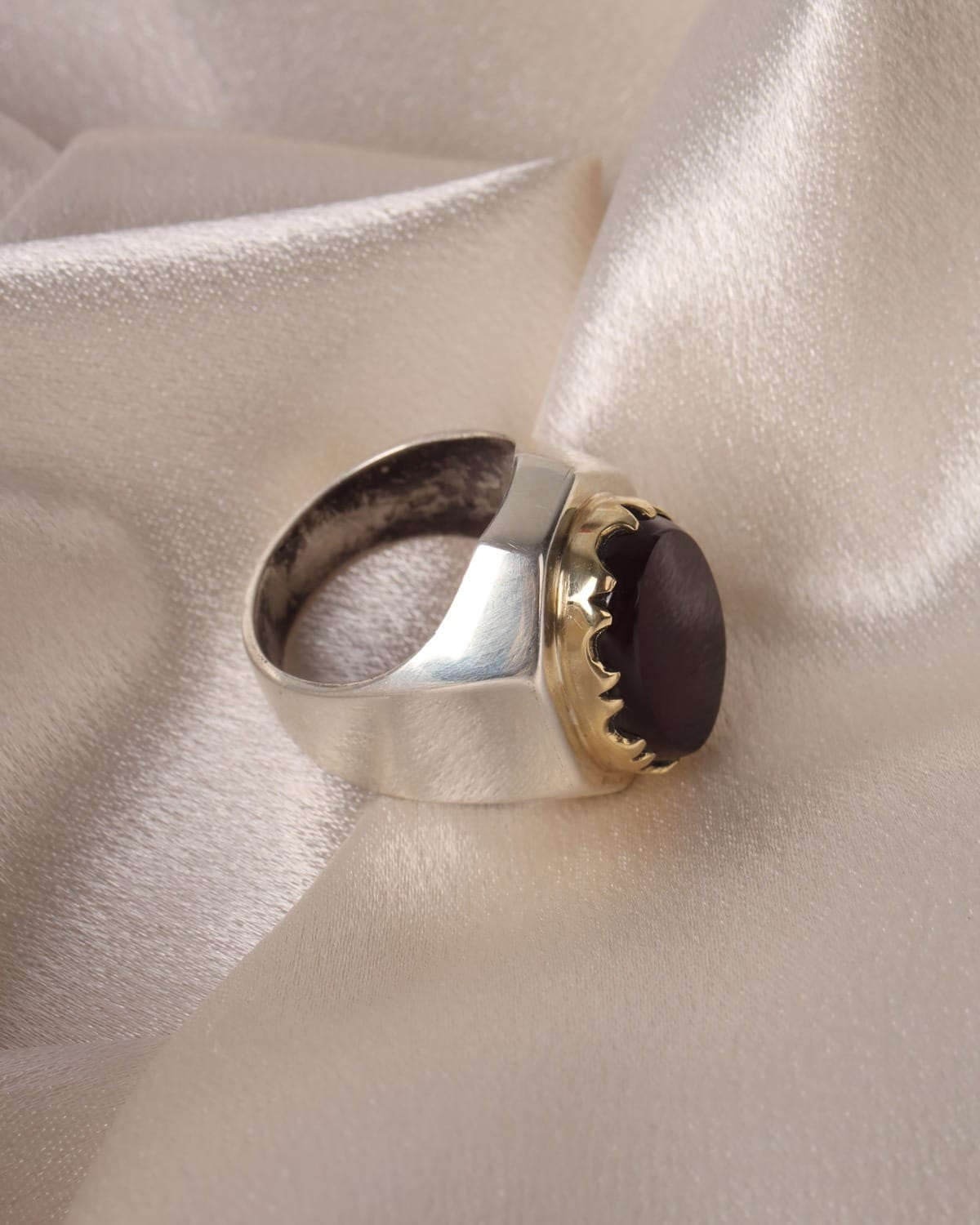 Men’s Iranian Agate Silver Ring