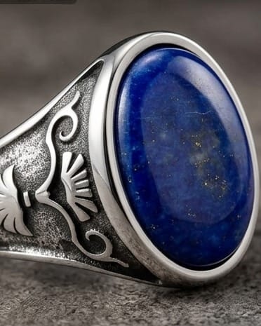 Lapis Royalty Engraved Silver Ring (Classic & Premium)
