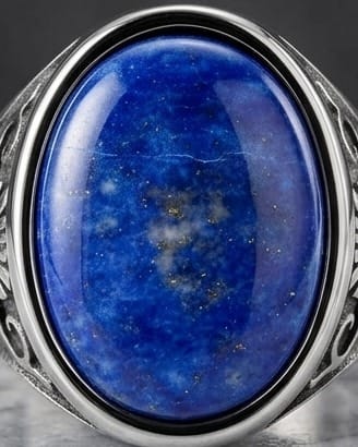Lapis Royalty Engraved Silver Ring (Classic & Premium)