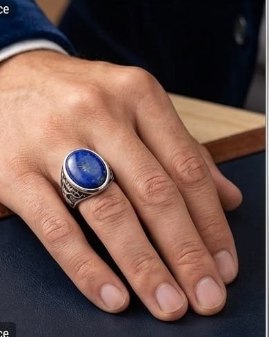 Lapis Royalty Engraved Silver Ring (Classic & Premium)