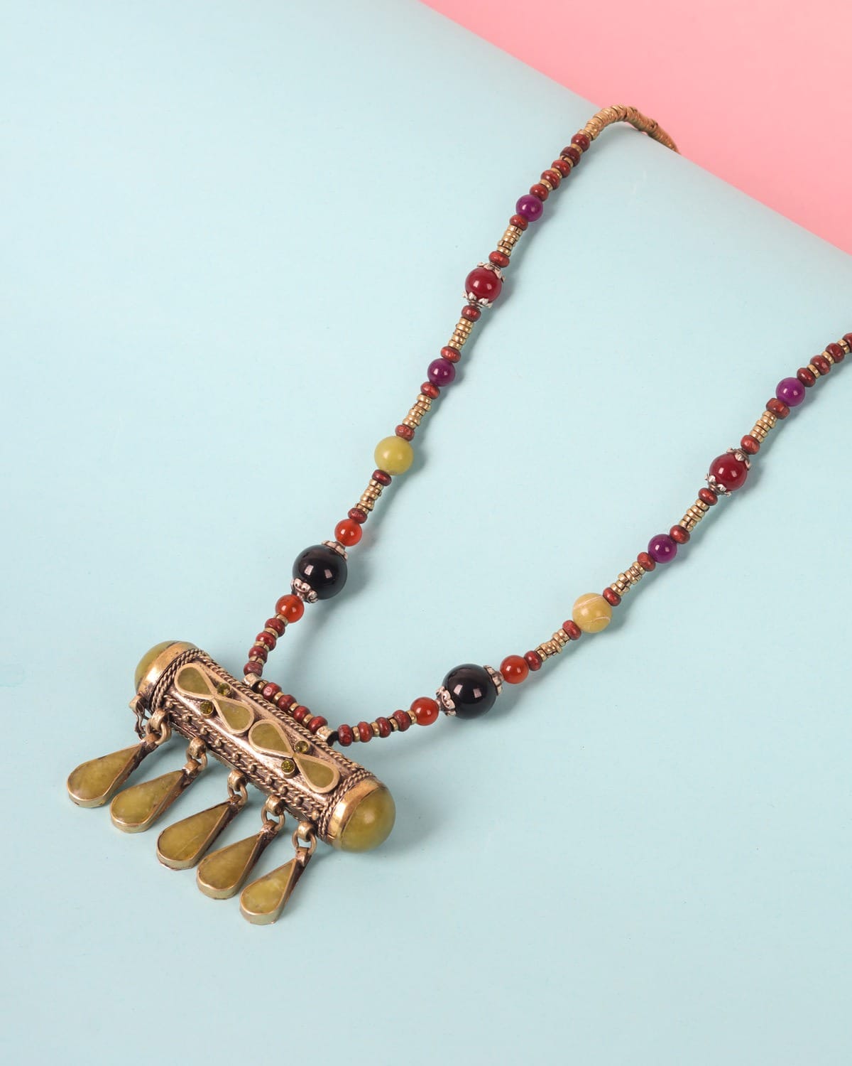 Multicolor  Shamqad & Agate Heritage Necklace