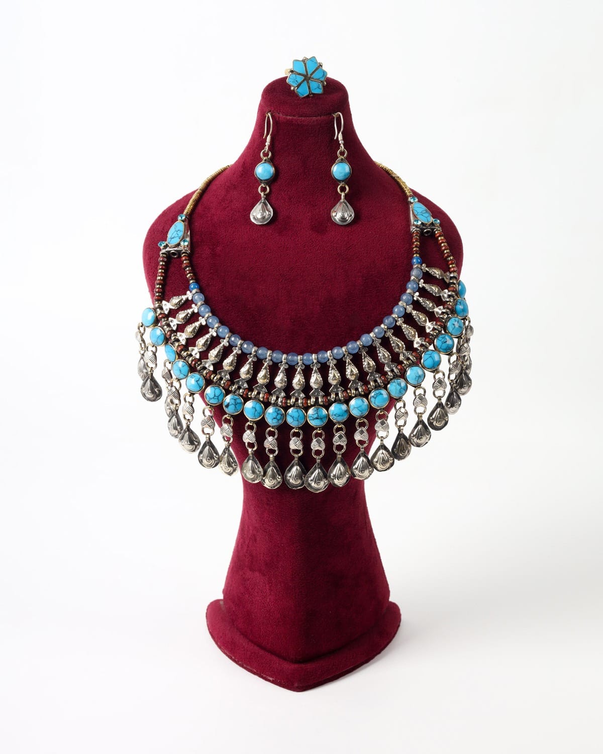 Afghan Bird Design Turquoise Set