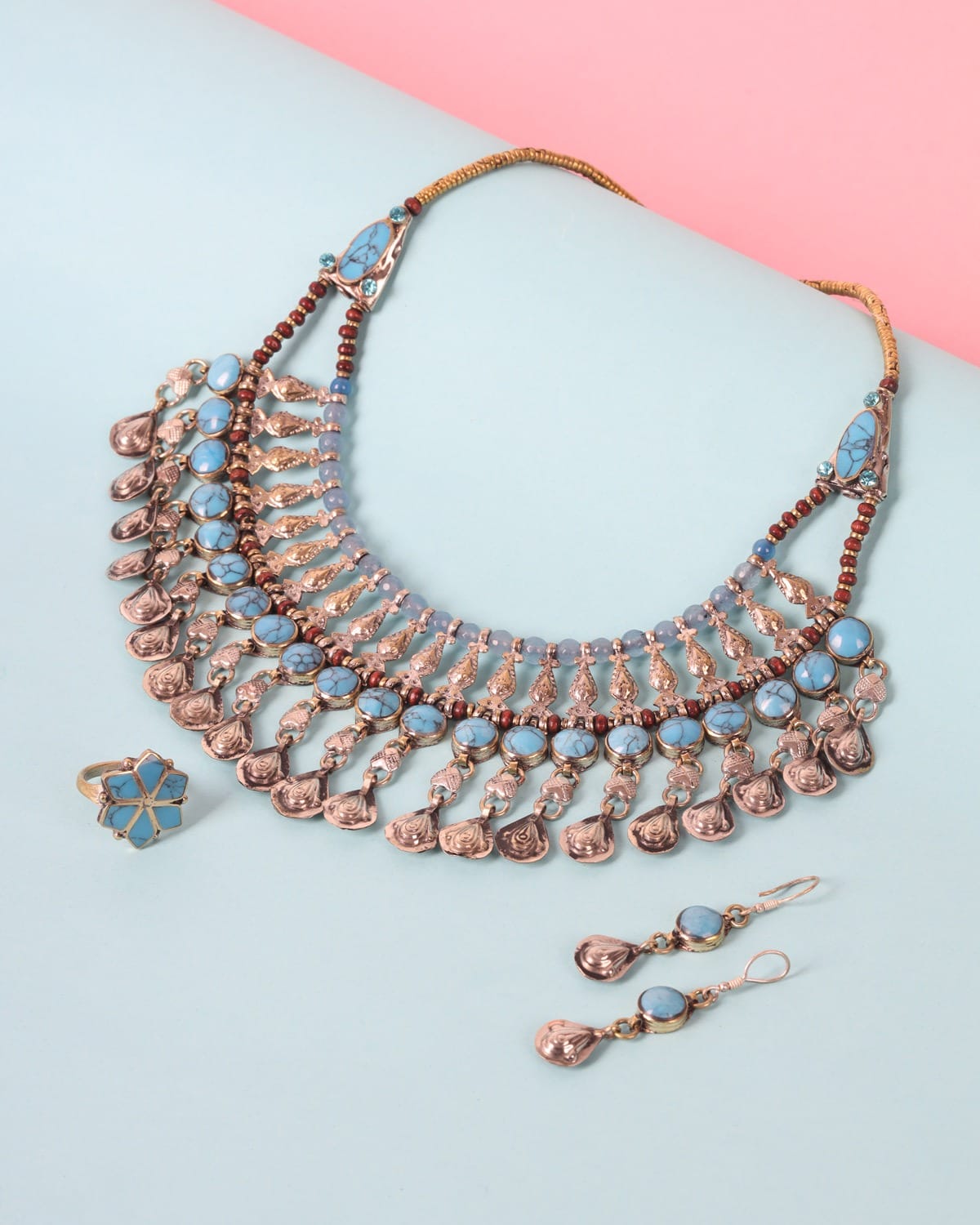 Afghan Bird Design Turquoise Set
