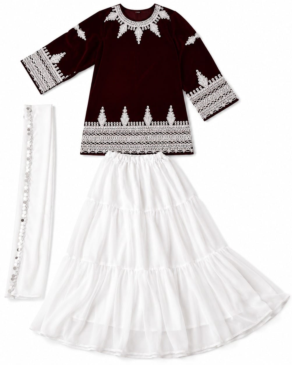 Handmade Afghan Velvet Dress Full Set