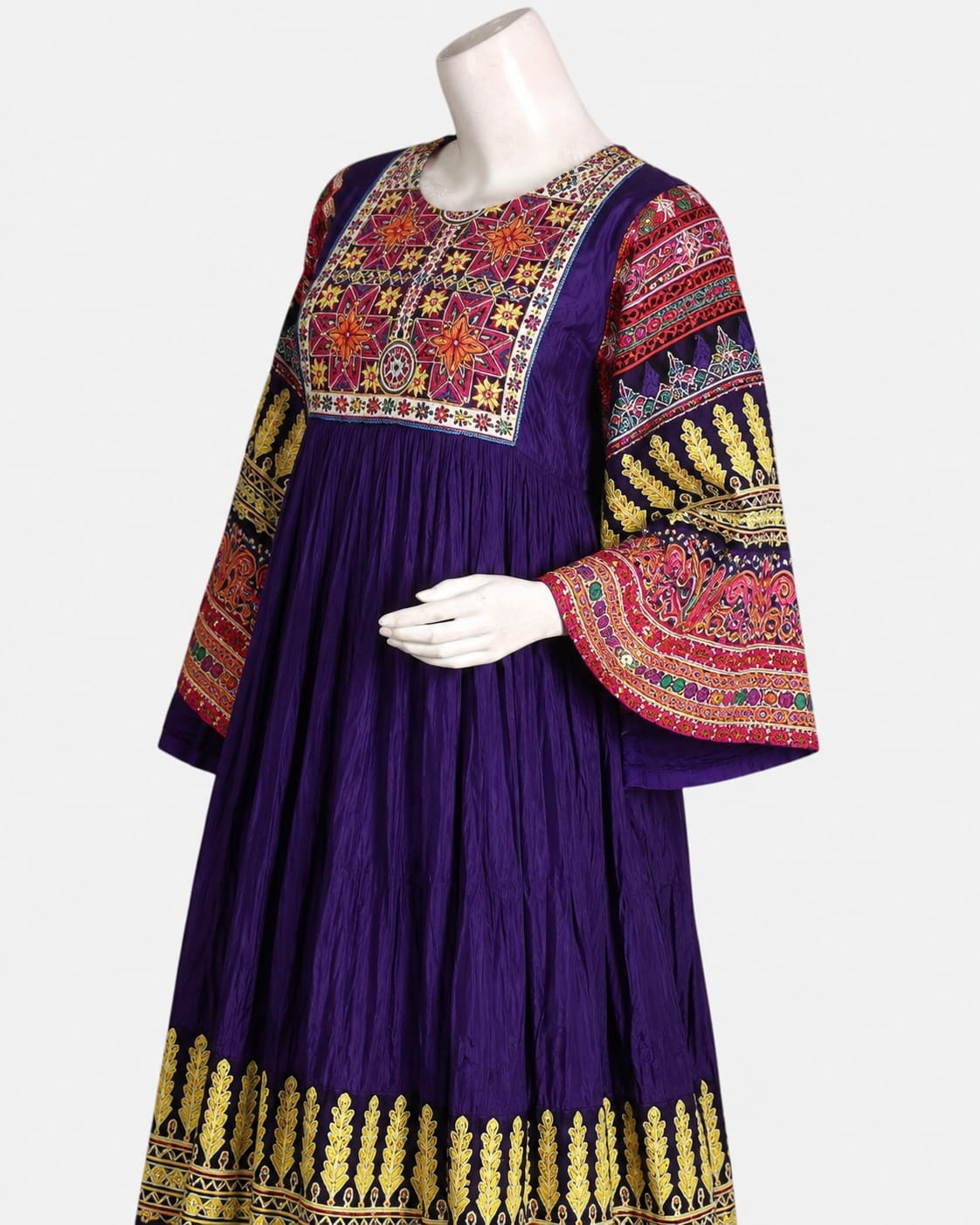 Handcrafted Afghan Floral Anarkali Dress Set