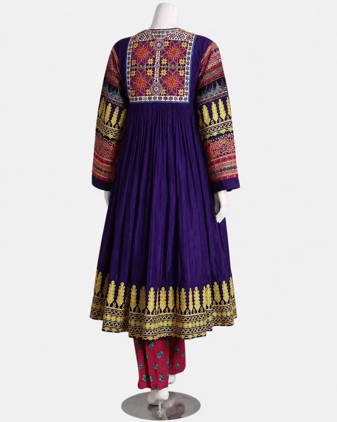 Handcrafted Afghan Floral Anarkali Dress Set