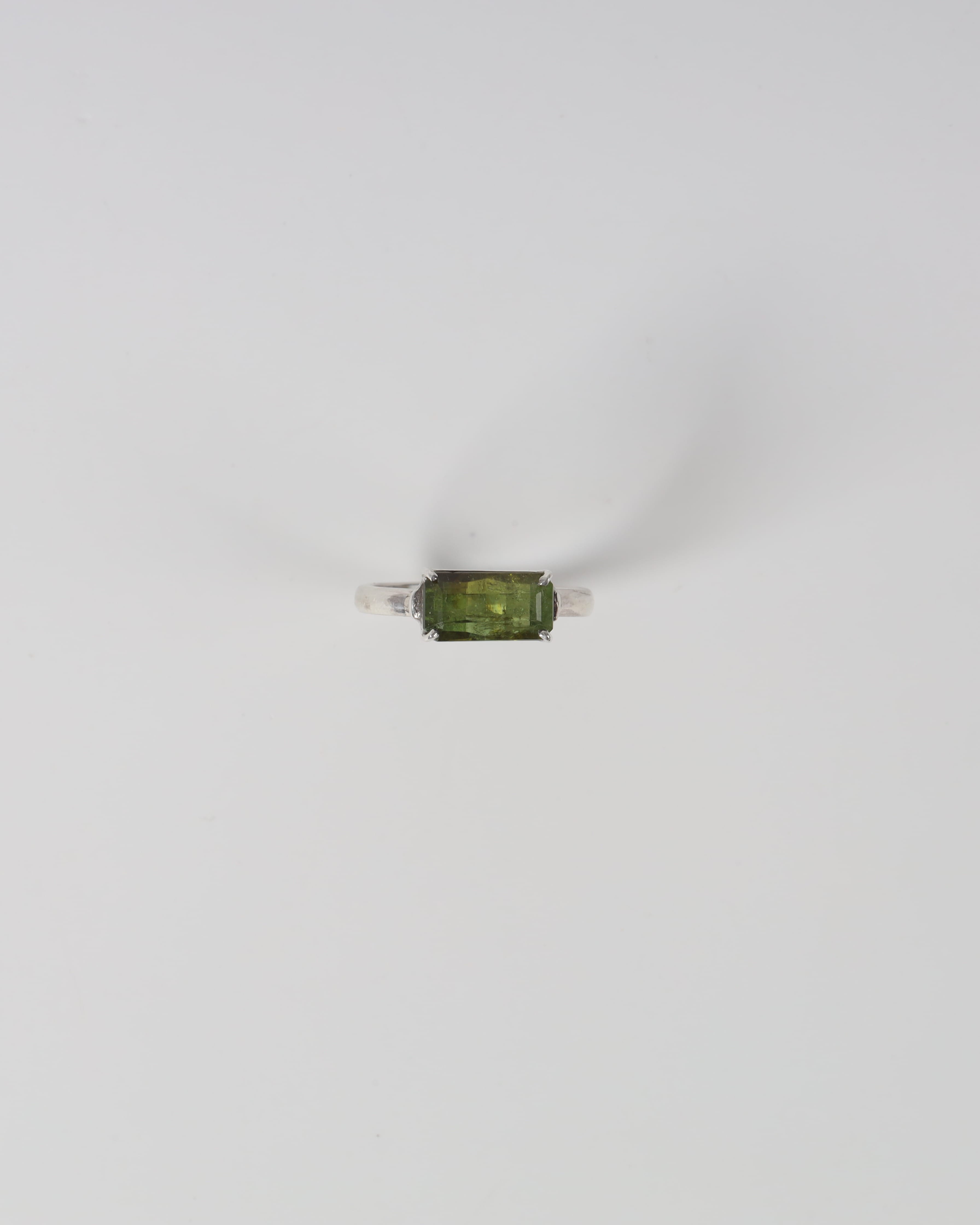 Green Beryl Silver Ring
