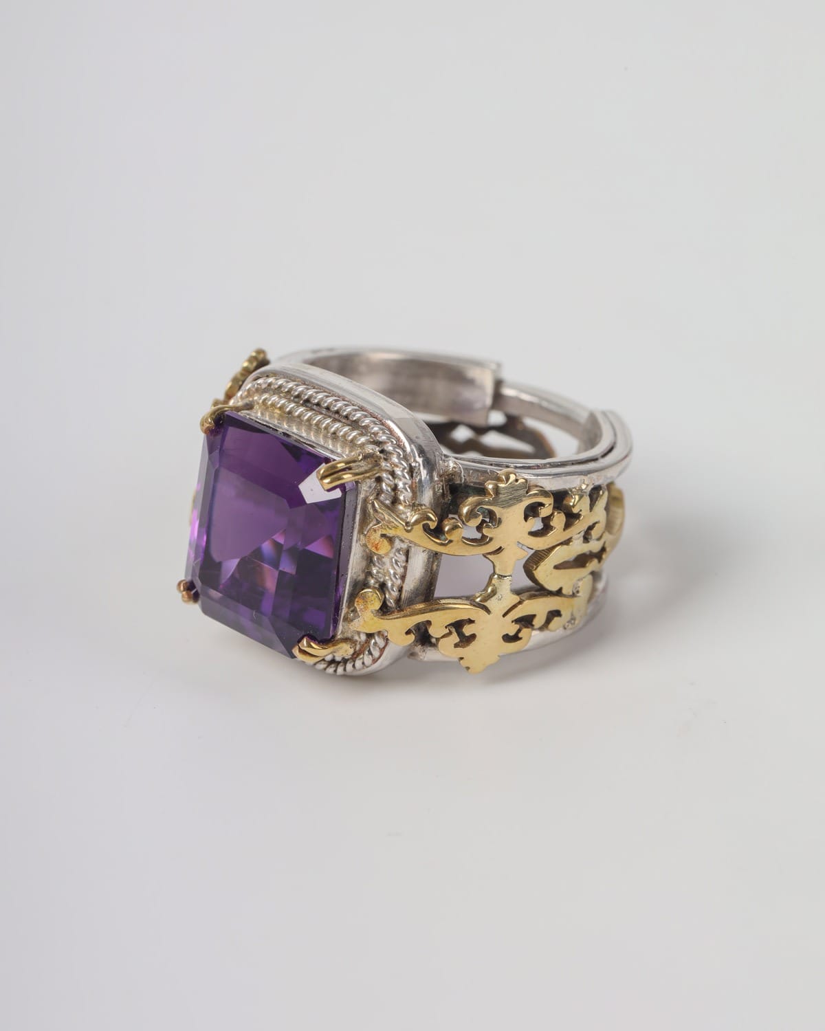 Natural Amethyst Men's Ring