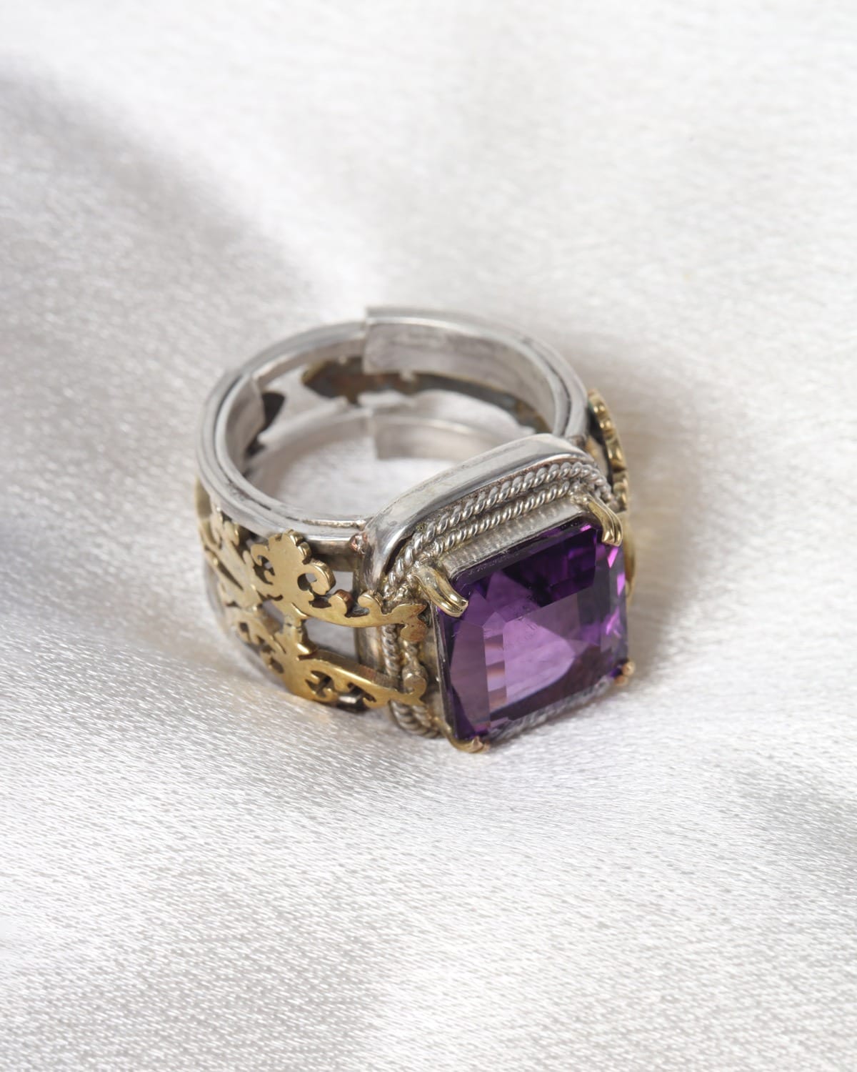 Natural Amethyst Men's Ring