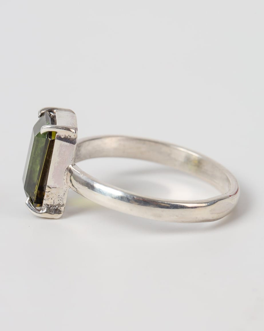 Kunar Green Tourmaline Sterling Silver Ring