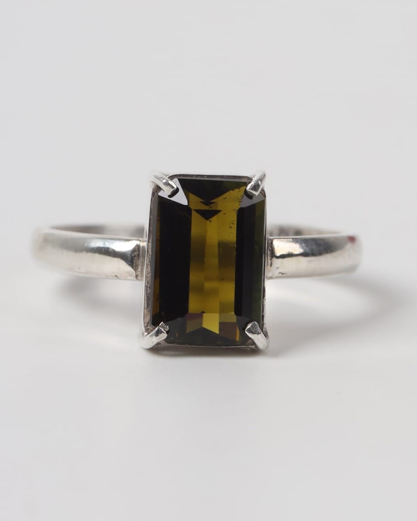 Kunar Green Tourmaline Sterling Silver Ring