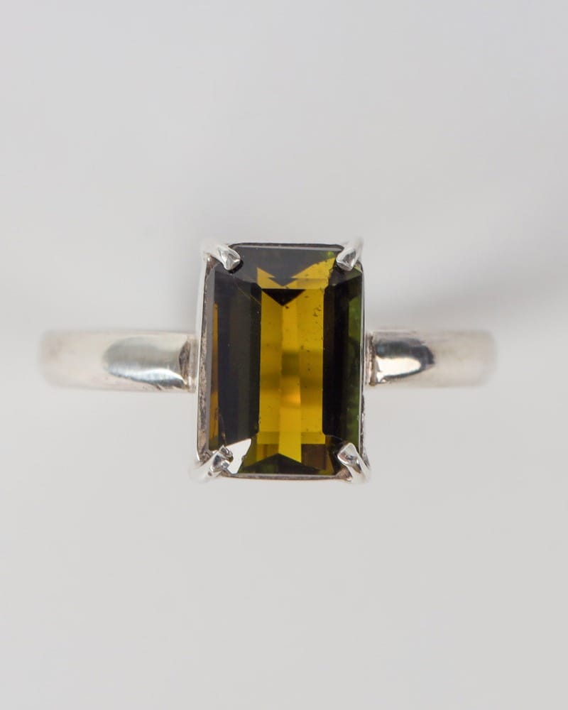 Kunar Green Tourmaline Sterling Silver Ring