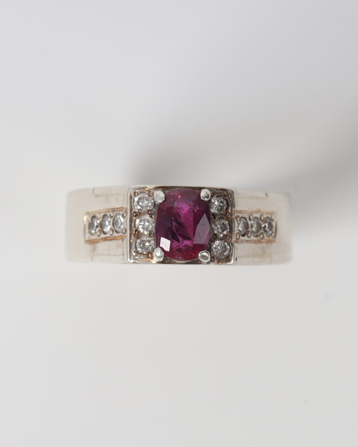 Mens Spinel Silver Ring